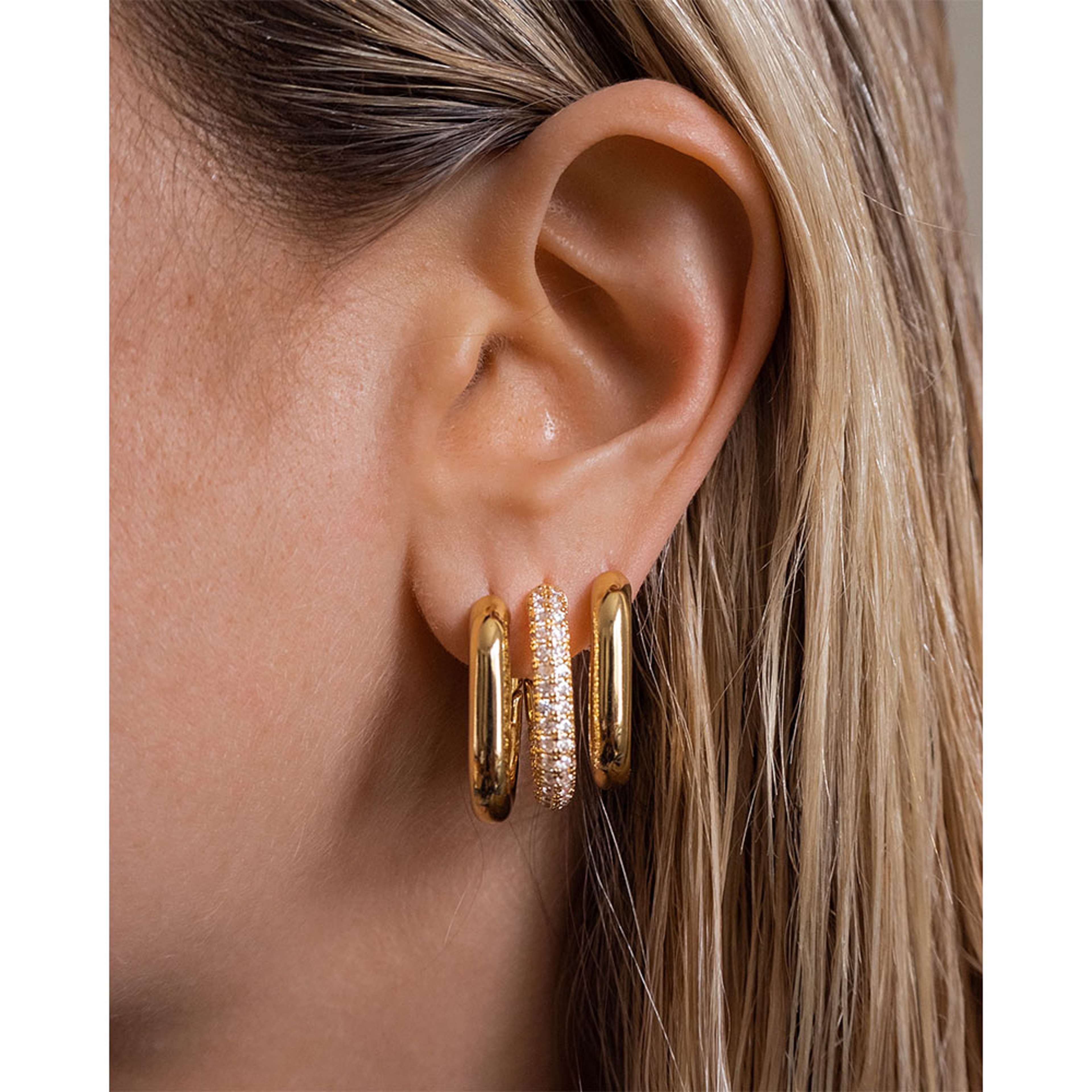 XL Pave Chain Link Hoops