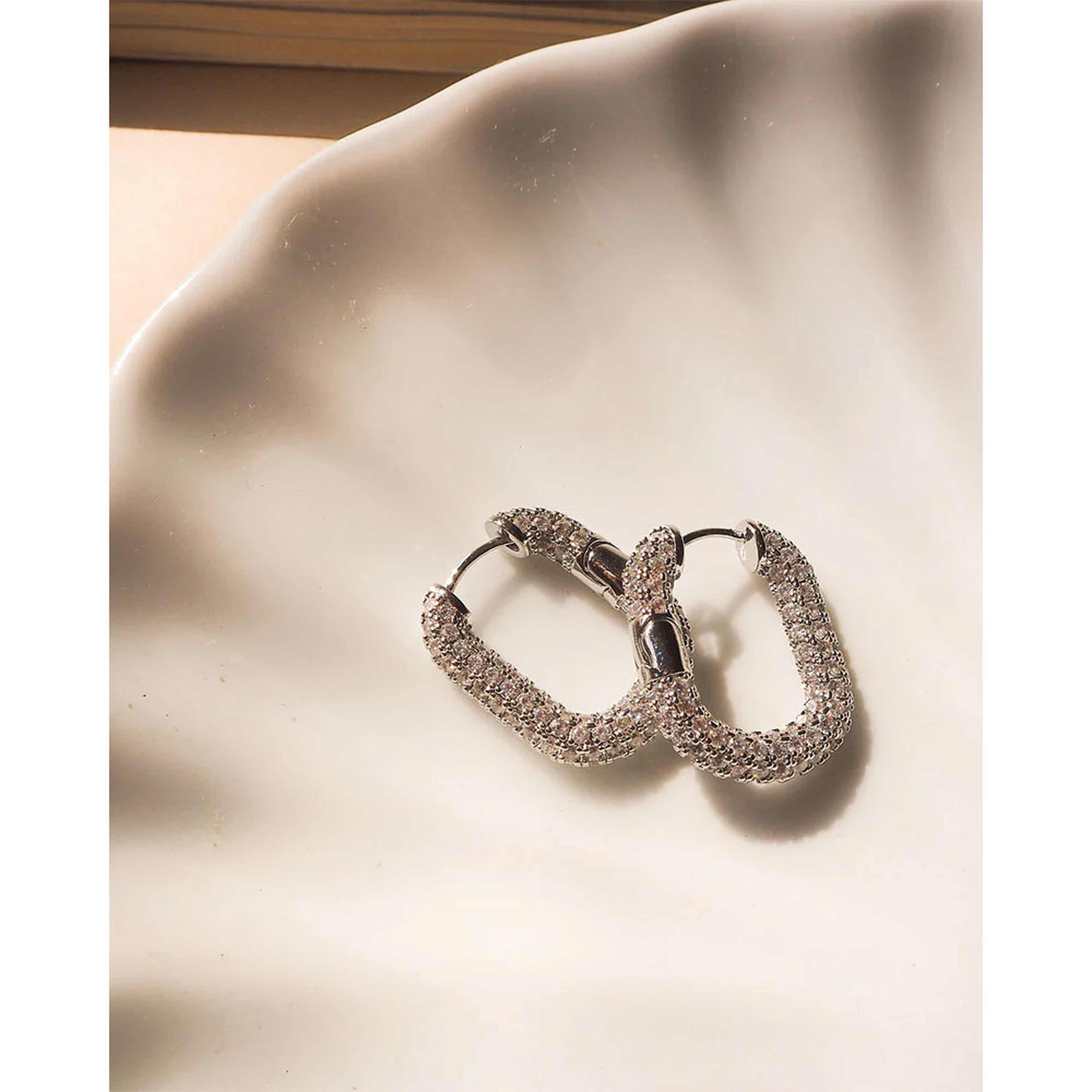 XL Pave Chain Link Hoops