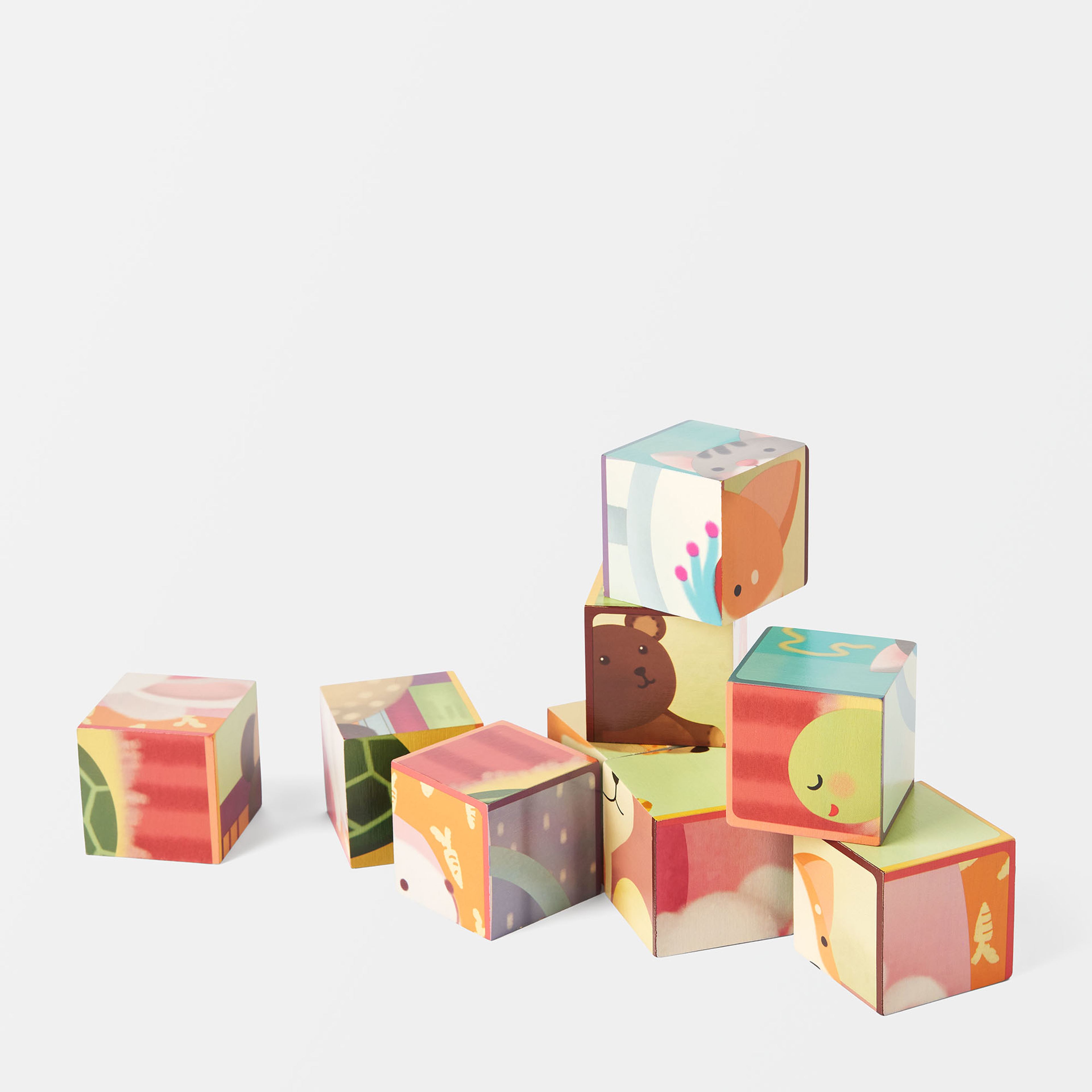 Träklossar med djur, från Classic, i färgen Multicolour. Klicka för att öppna bilden i stort format