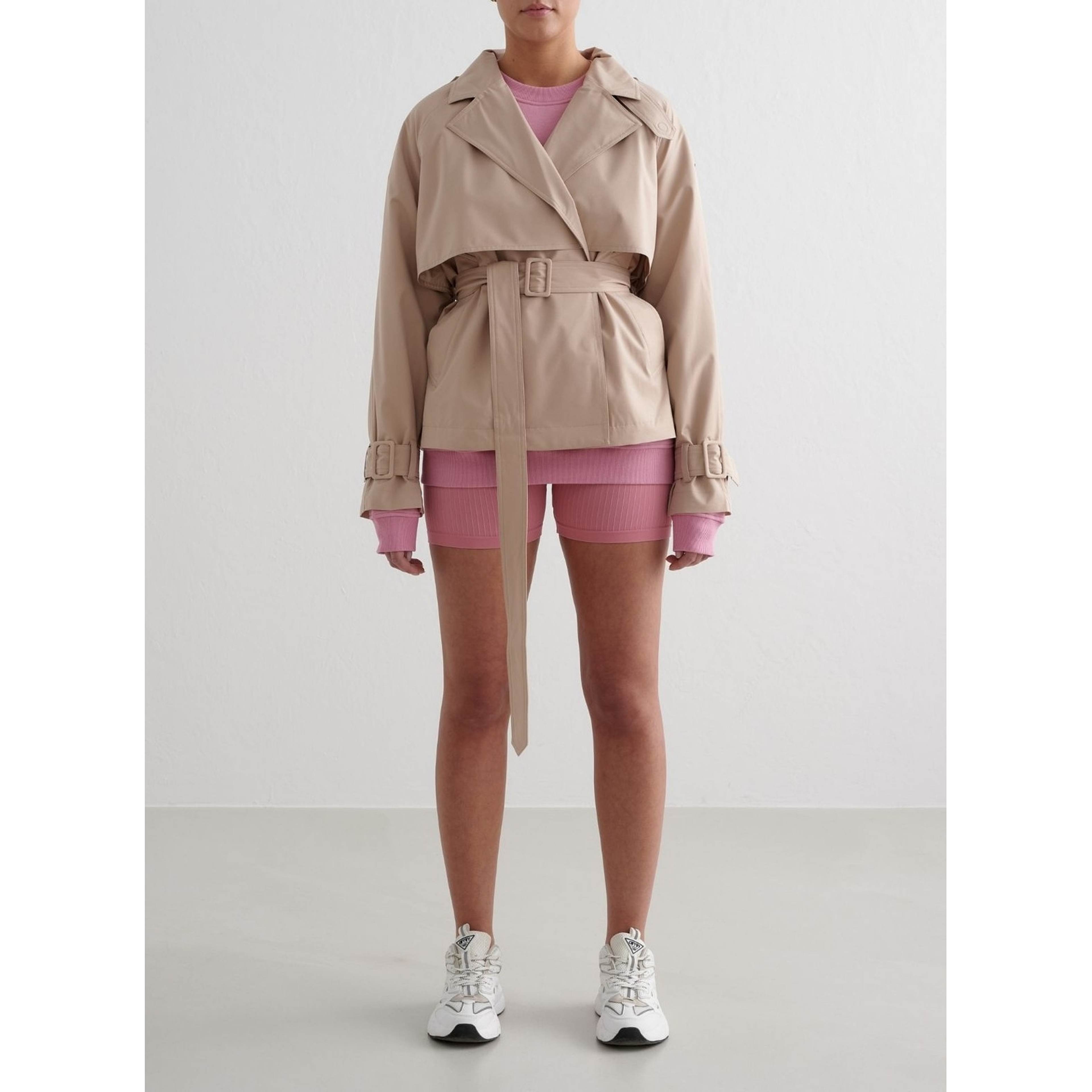Beige Recycled Tech Trench Jacket