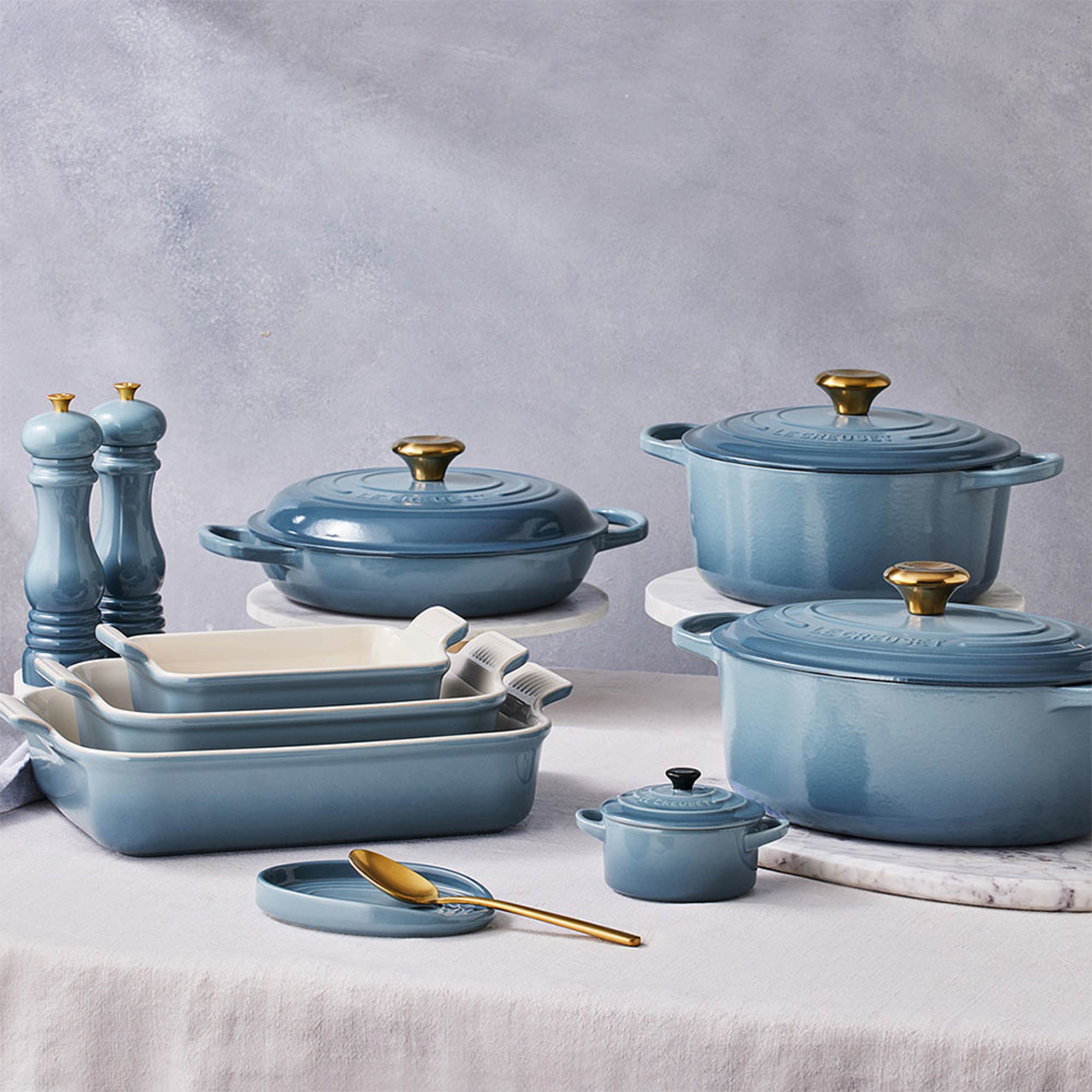 Oval grytskedhållare stengods Chambray