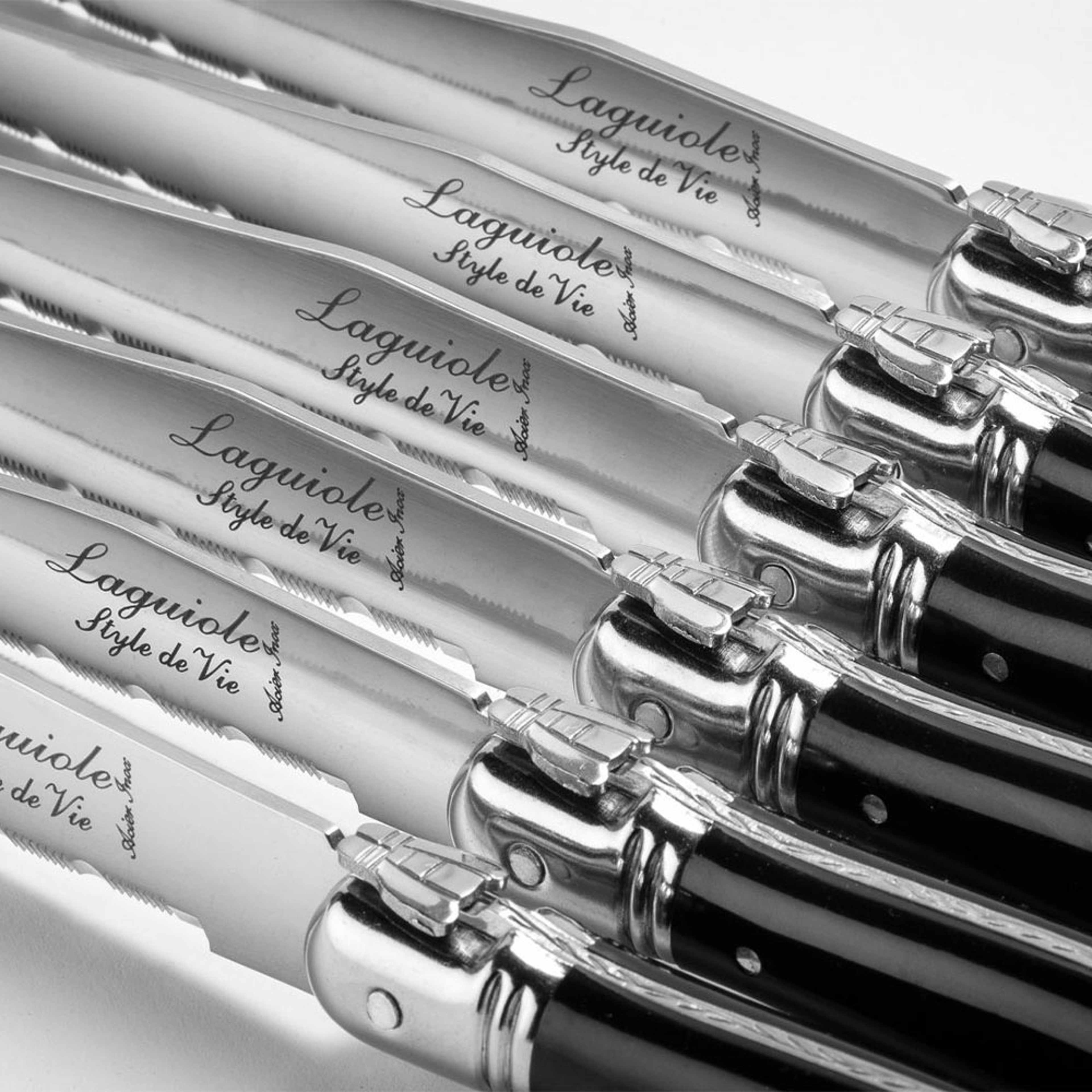 Grillknivar Laguiole Black SET 6 SdV
