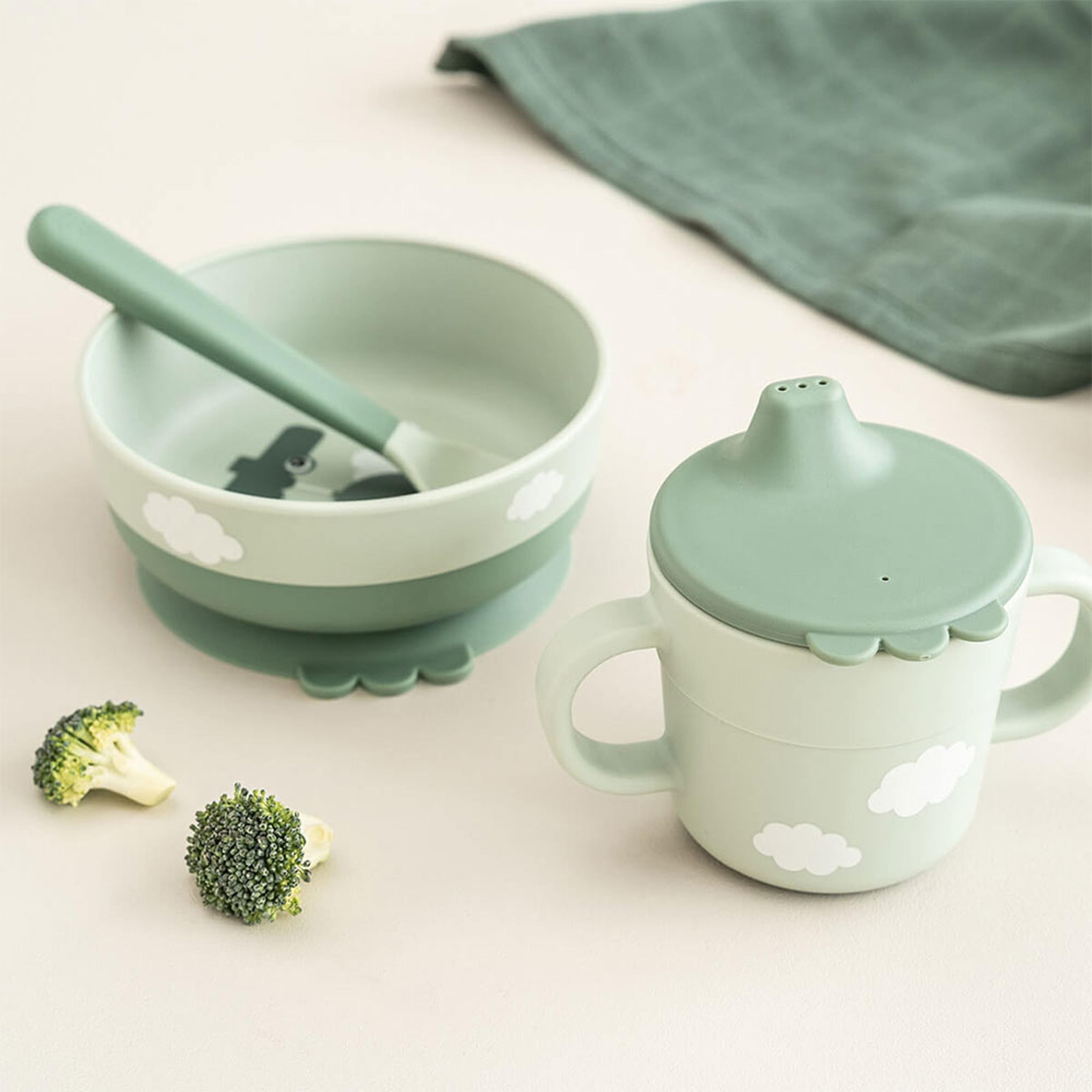 Foodie first meal set Happy clouds Green