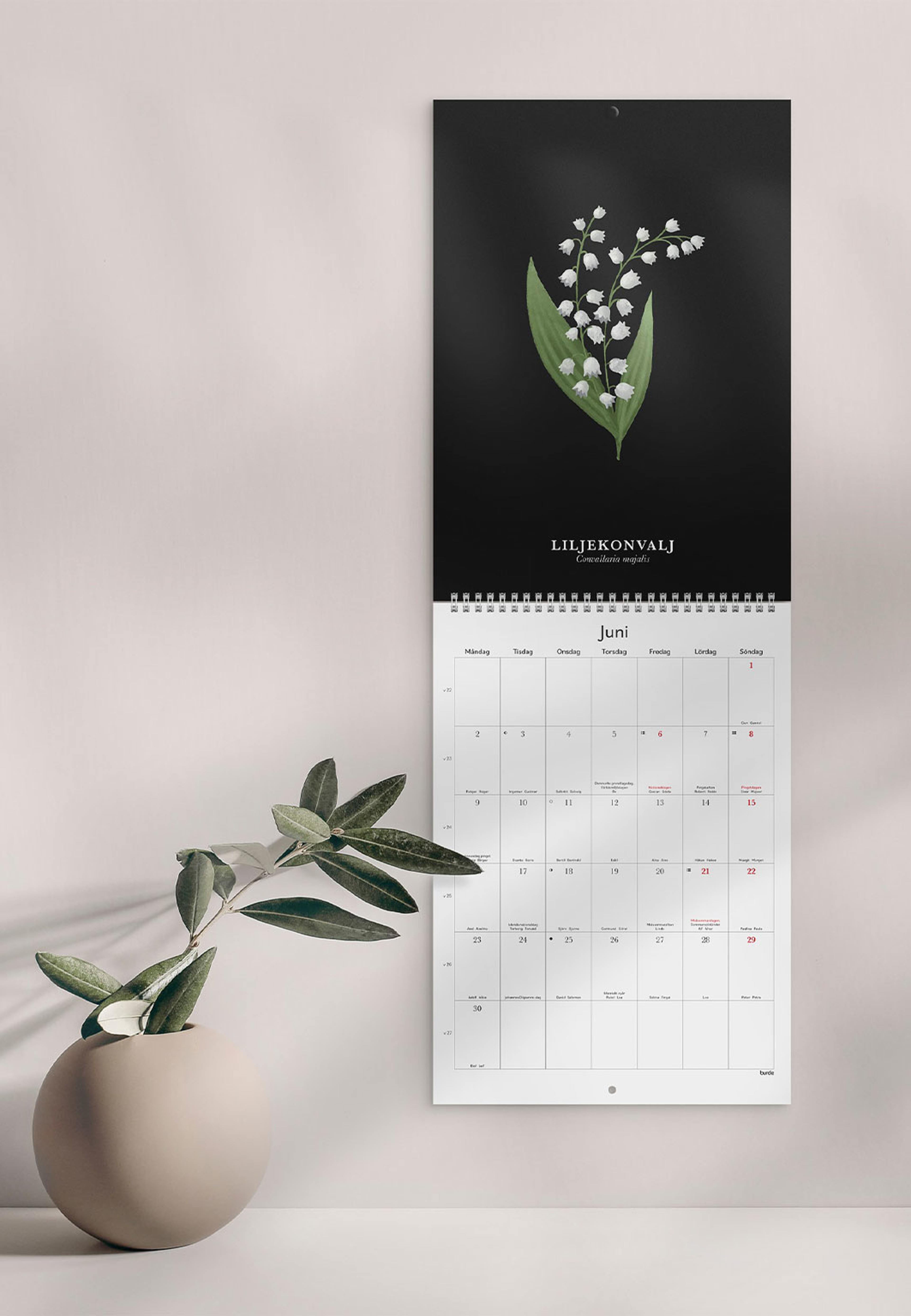 Väggkalender 2025 Illustrerad Blomster