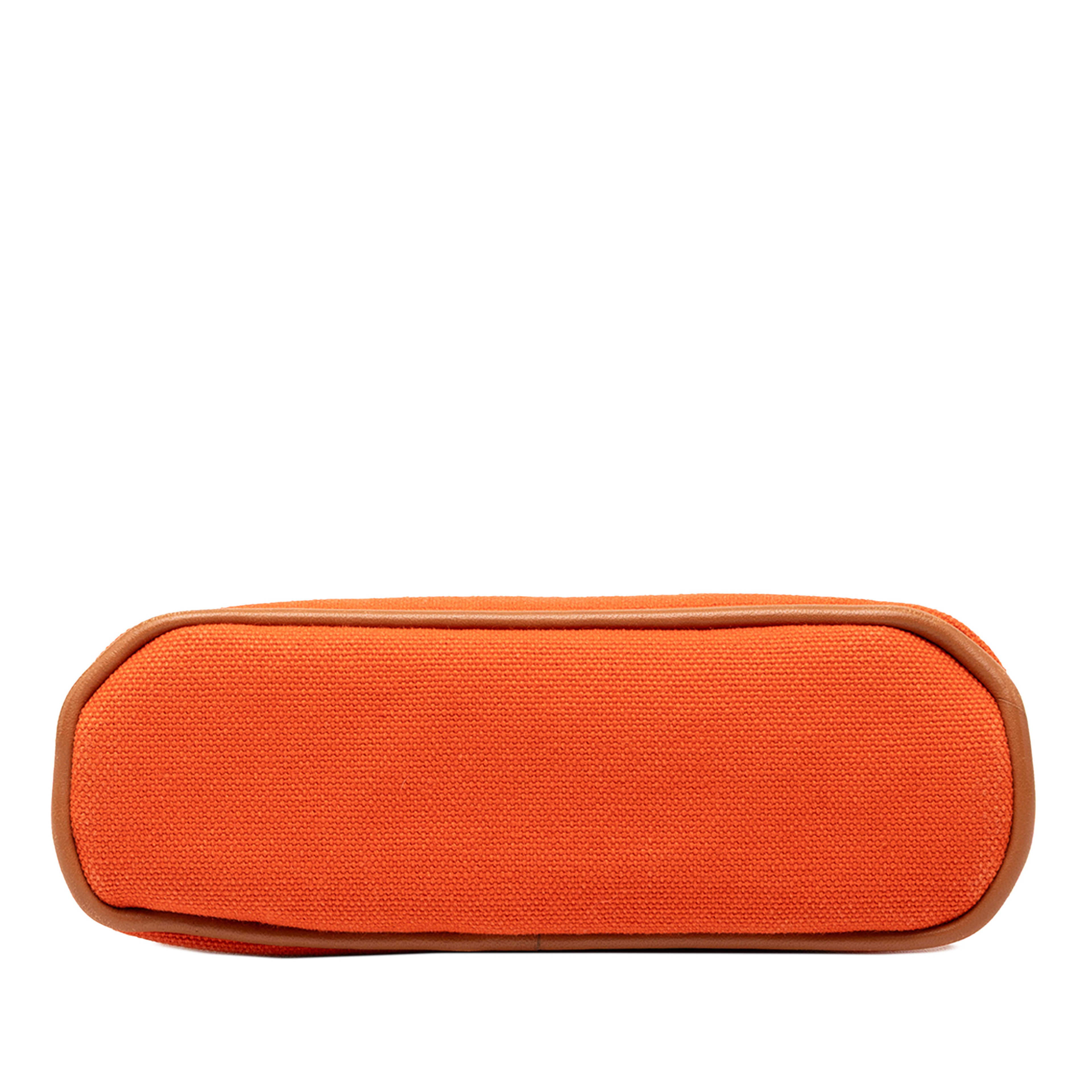 Hermès Mini Mini Canvas Bolide Case, från Luxclusif, i färgen dark orange. Klicka för att öppna bilden i stort format