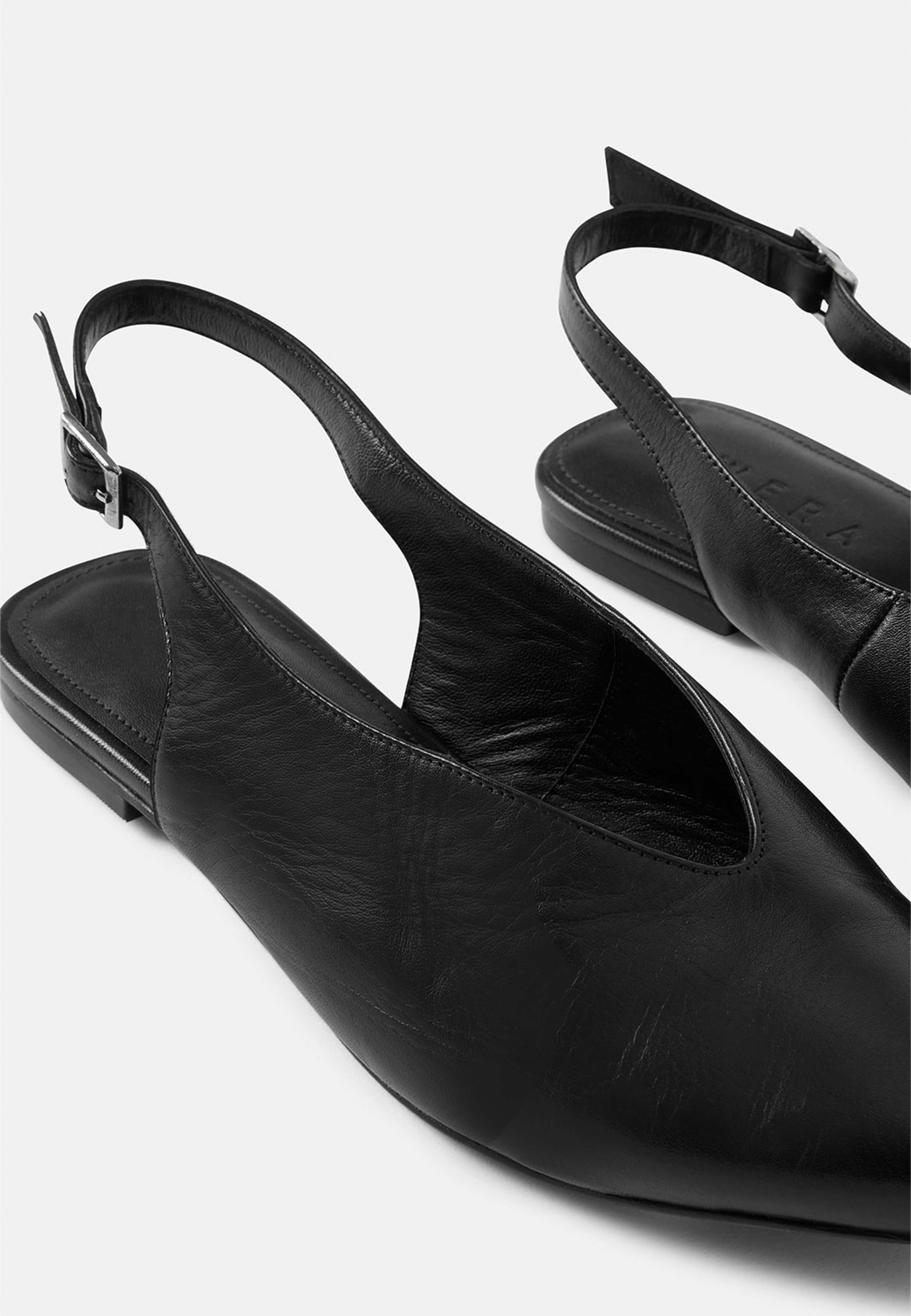 Slingback-sandaler i skinn