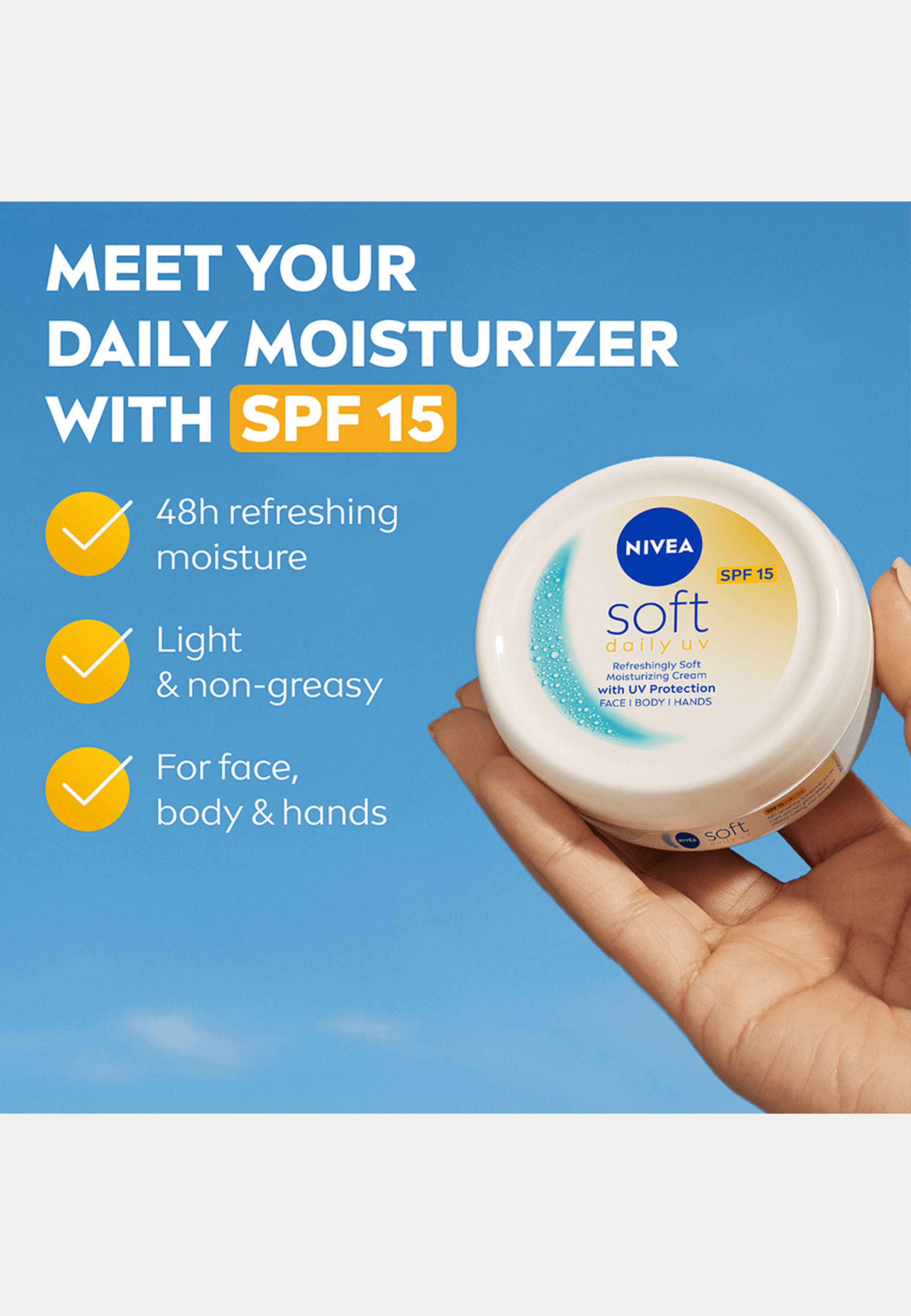 Hudkräm NIVEA Soft Daily UV SPF15