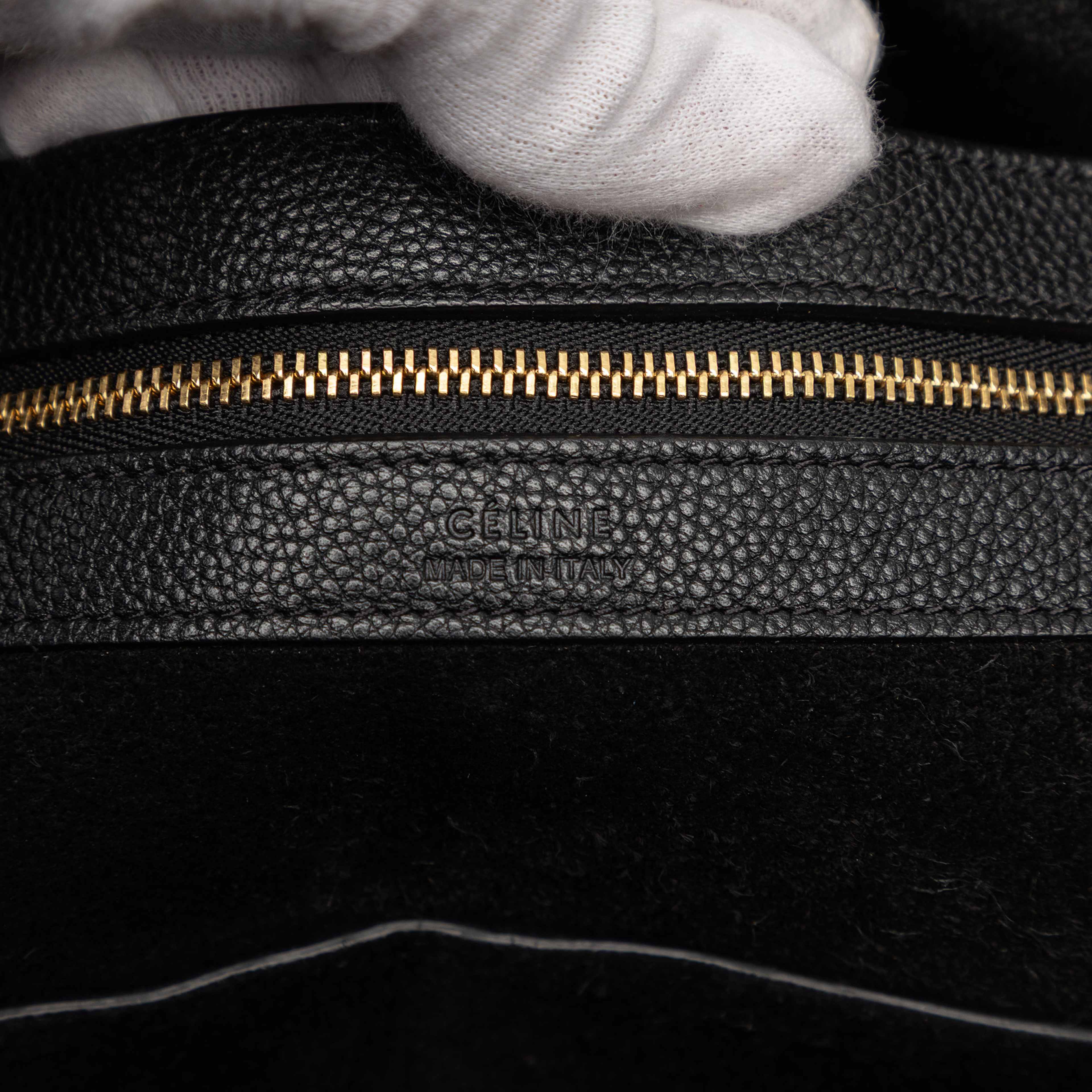 Celine Small Leather Phantom Cabas Tote, från Luxclusif, i färgen black. Klicka för att öppna bilden i stort format