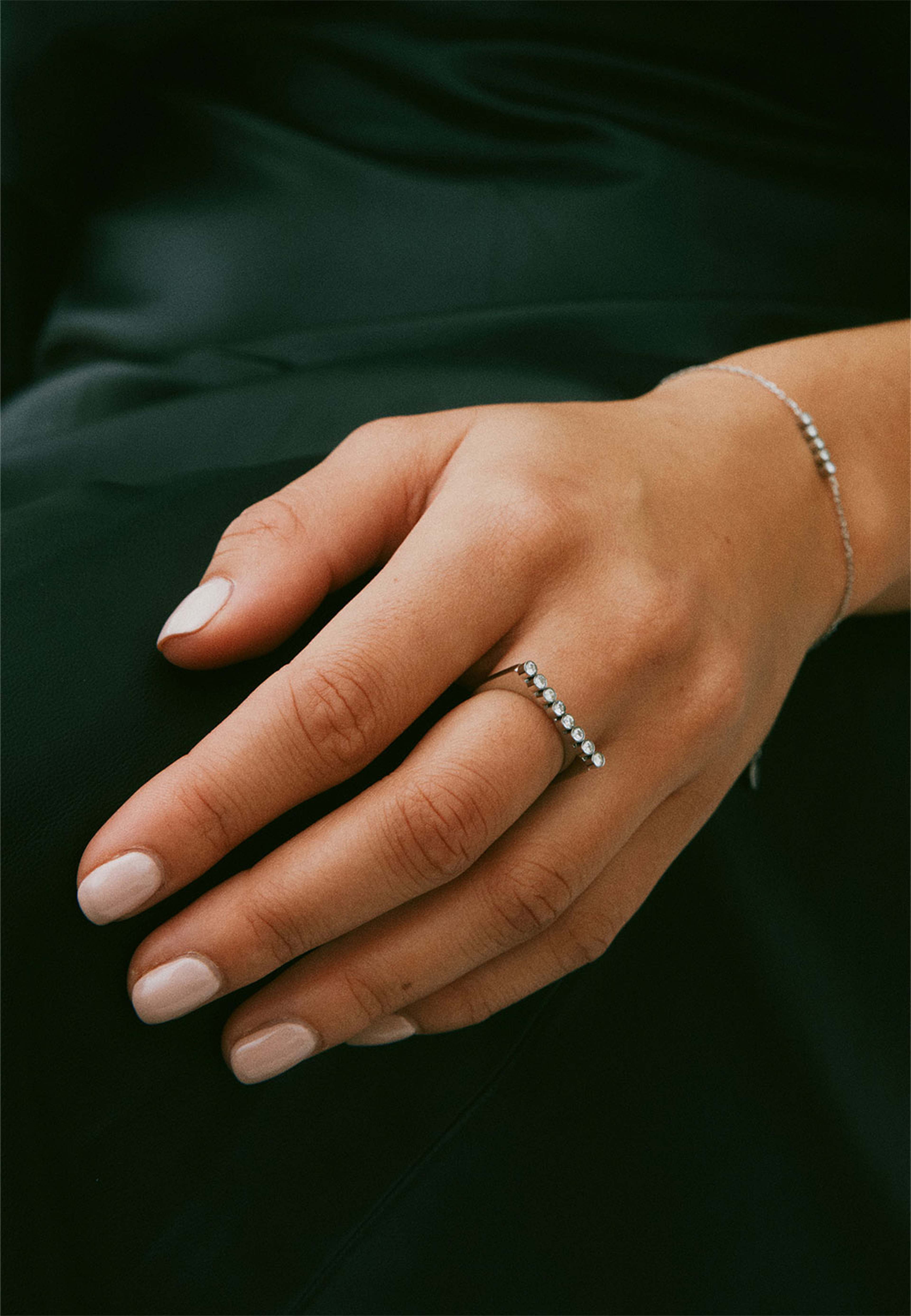 Twiggy Ring CZ Steel