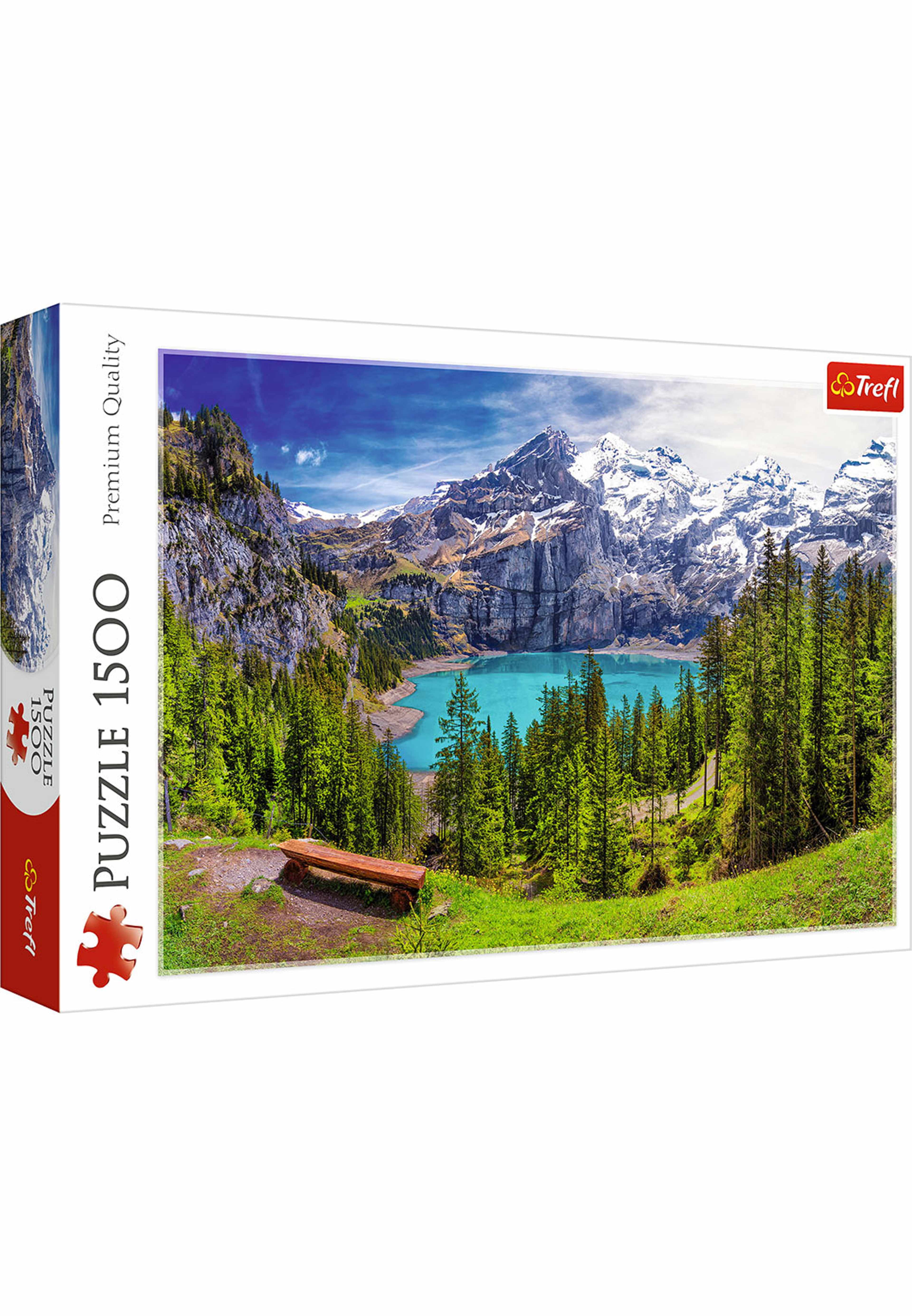 1500 Bitar  Lake Oeschinen, Alps, från Trefl, i färgen Multicolor. Klicka för att öppna bilden i stort format