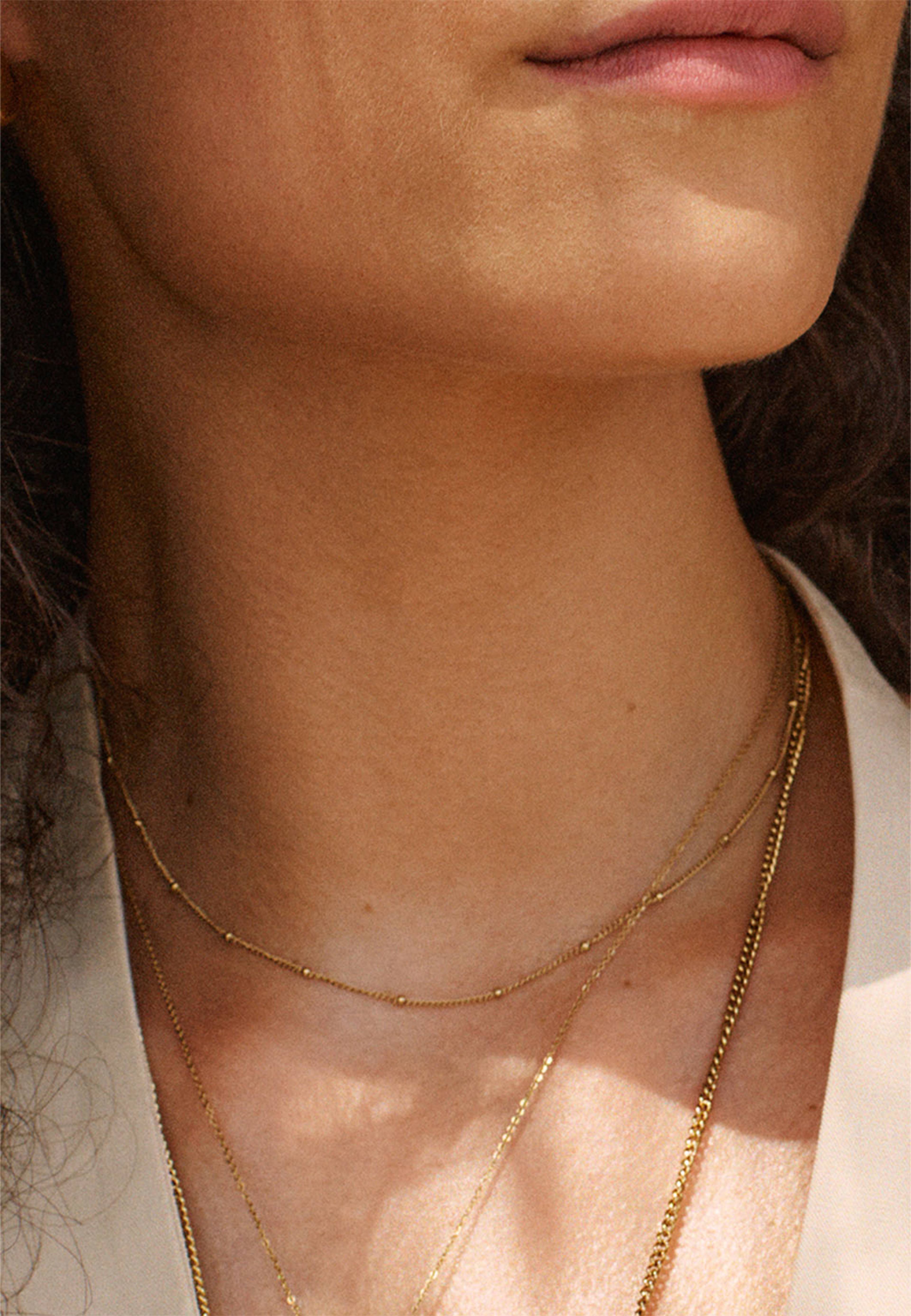 Beaded Chain Necklace Gold