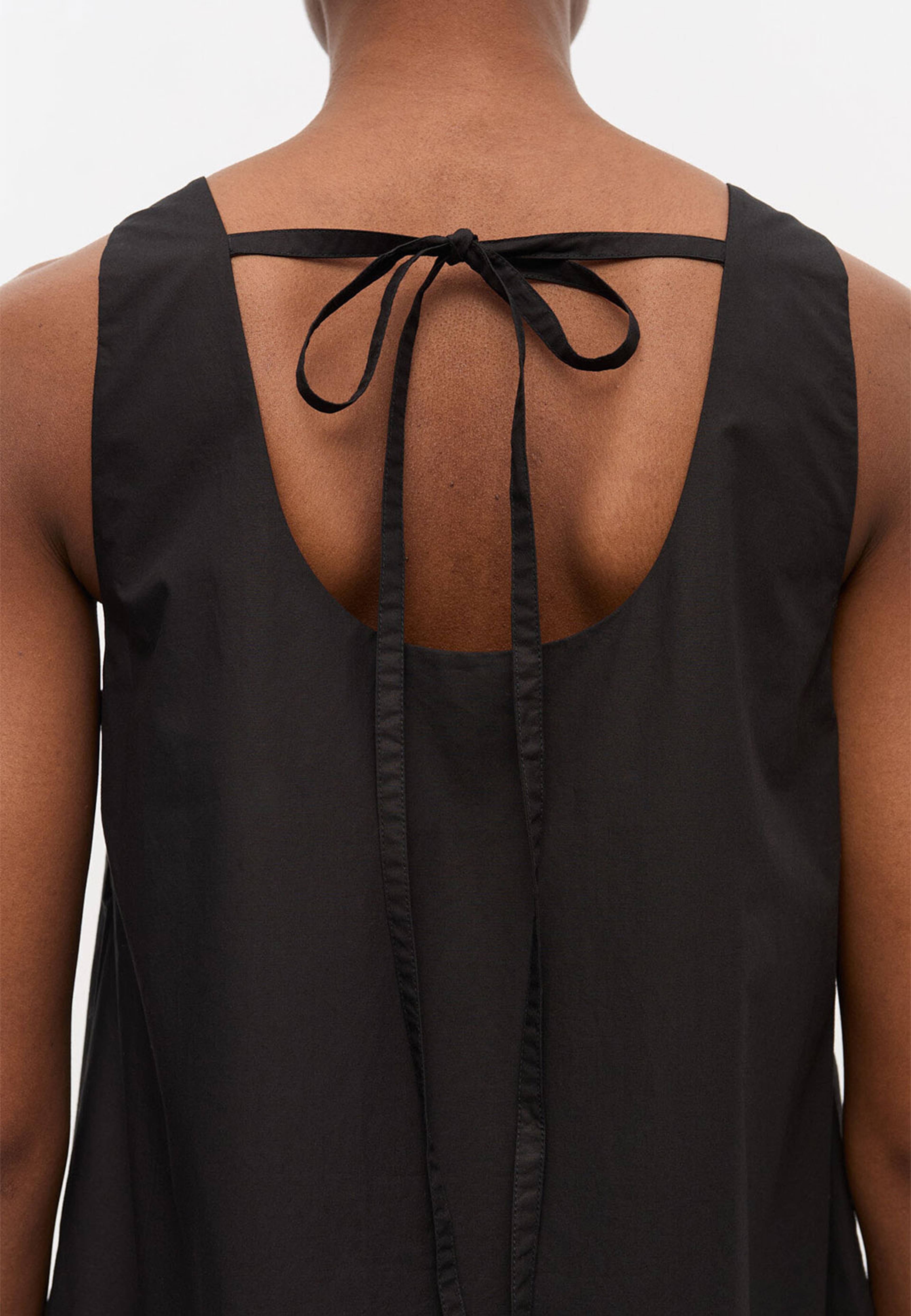 Cotton Poplin U-neck Mini Dress