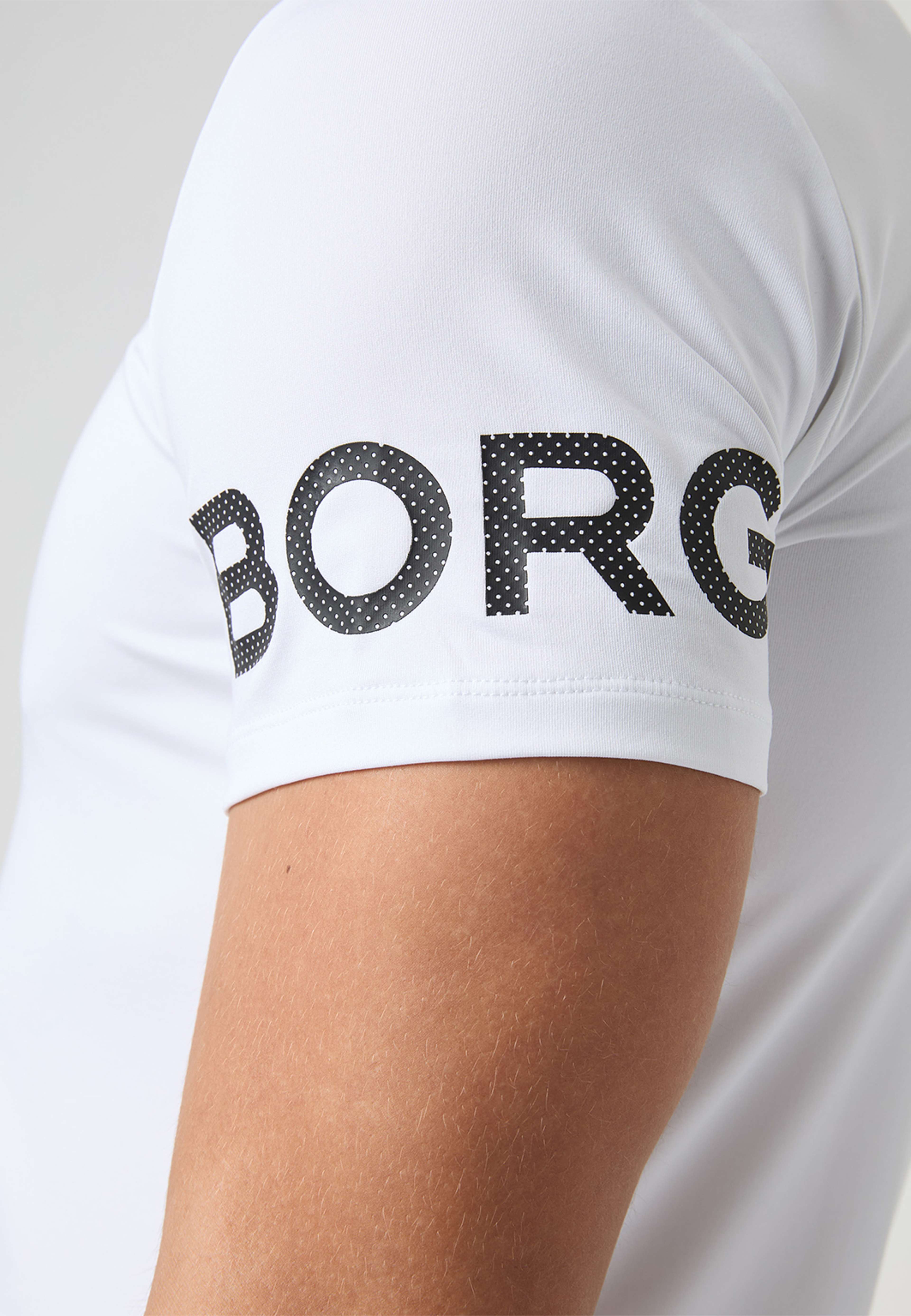 Borg T-Shirt, från Björn Borg Sport, i färgen Brilliant White. Klicka för att öppna bilden i stort format