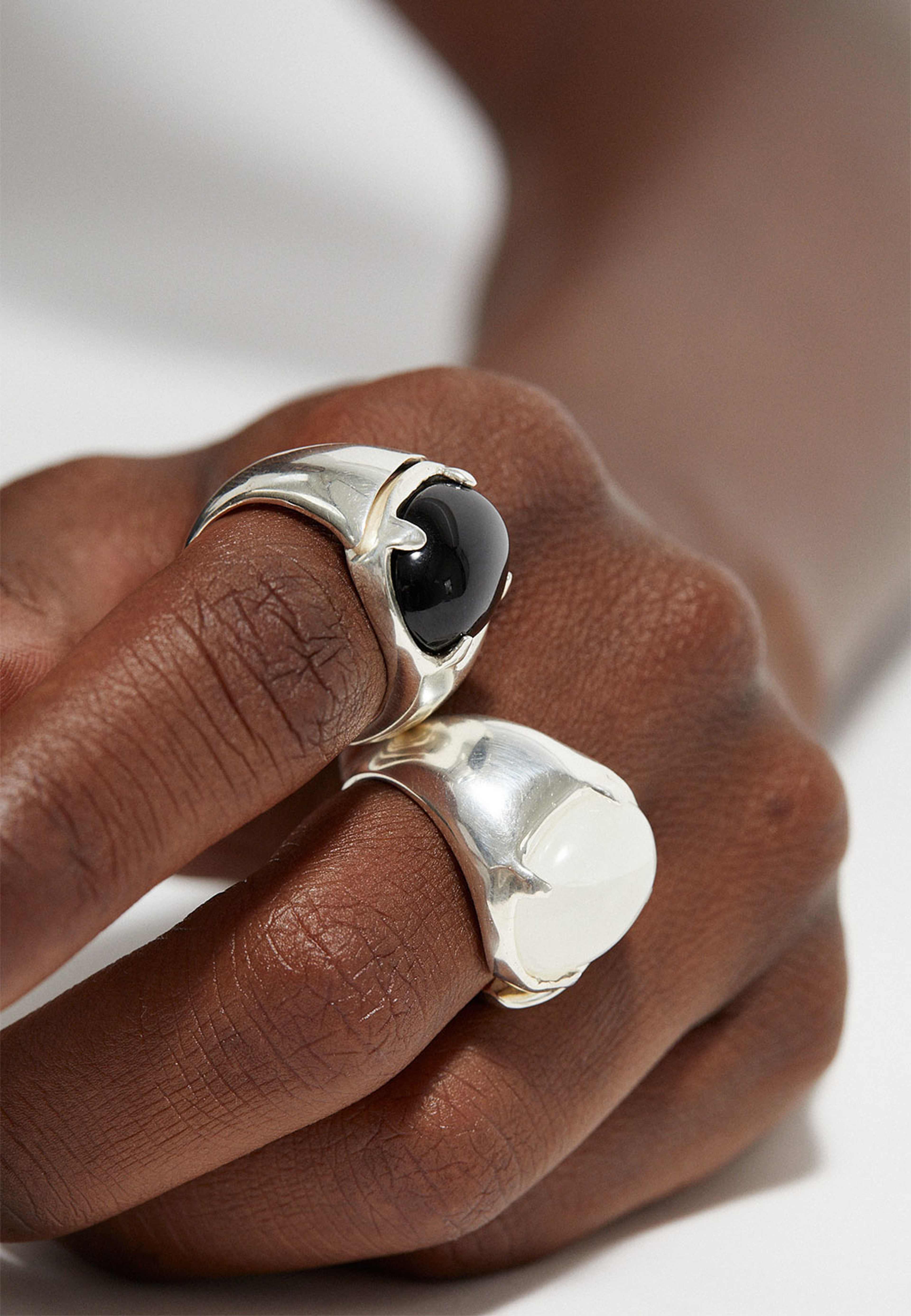 Molded Moonstone Signet Ring