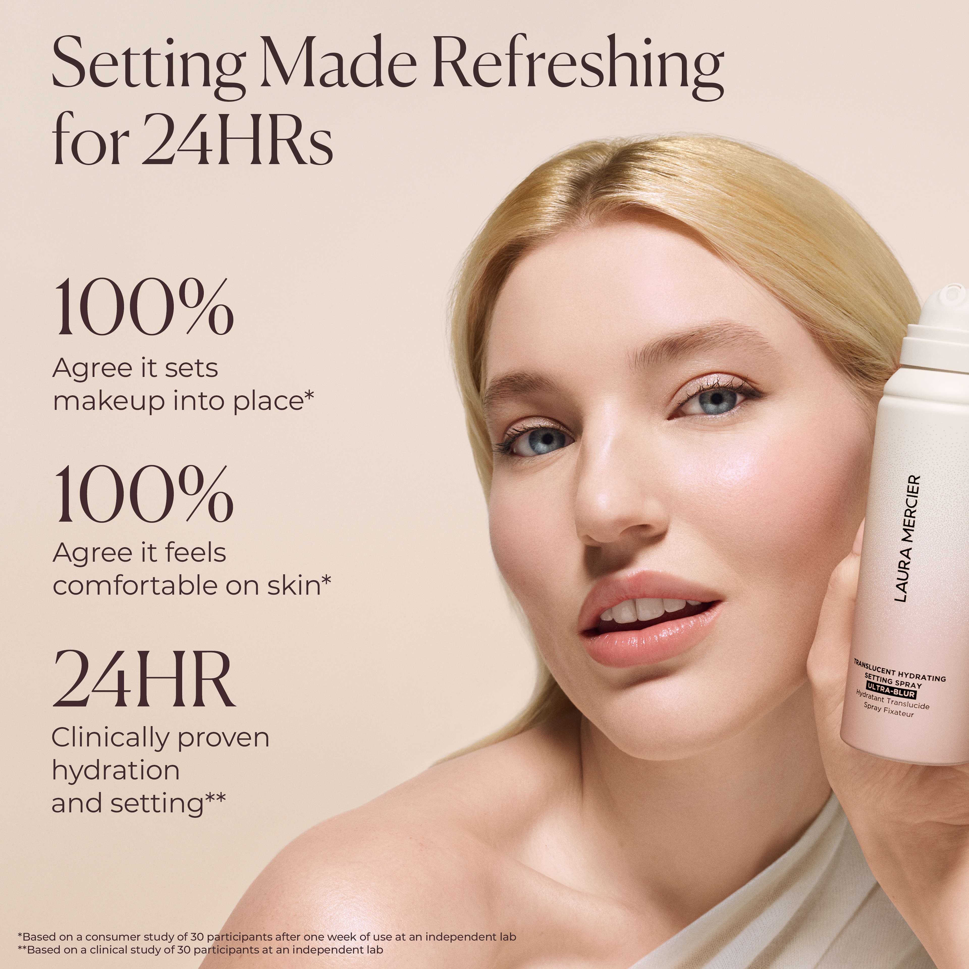 Translucent Hydrating Setting Spray Ultra - Blur, från Laura Mercier. Klicka för att öppna bilden i stort format