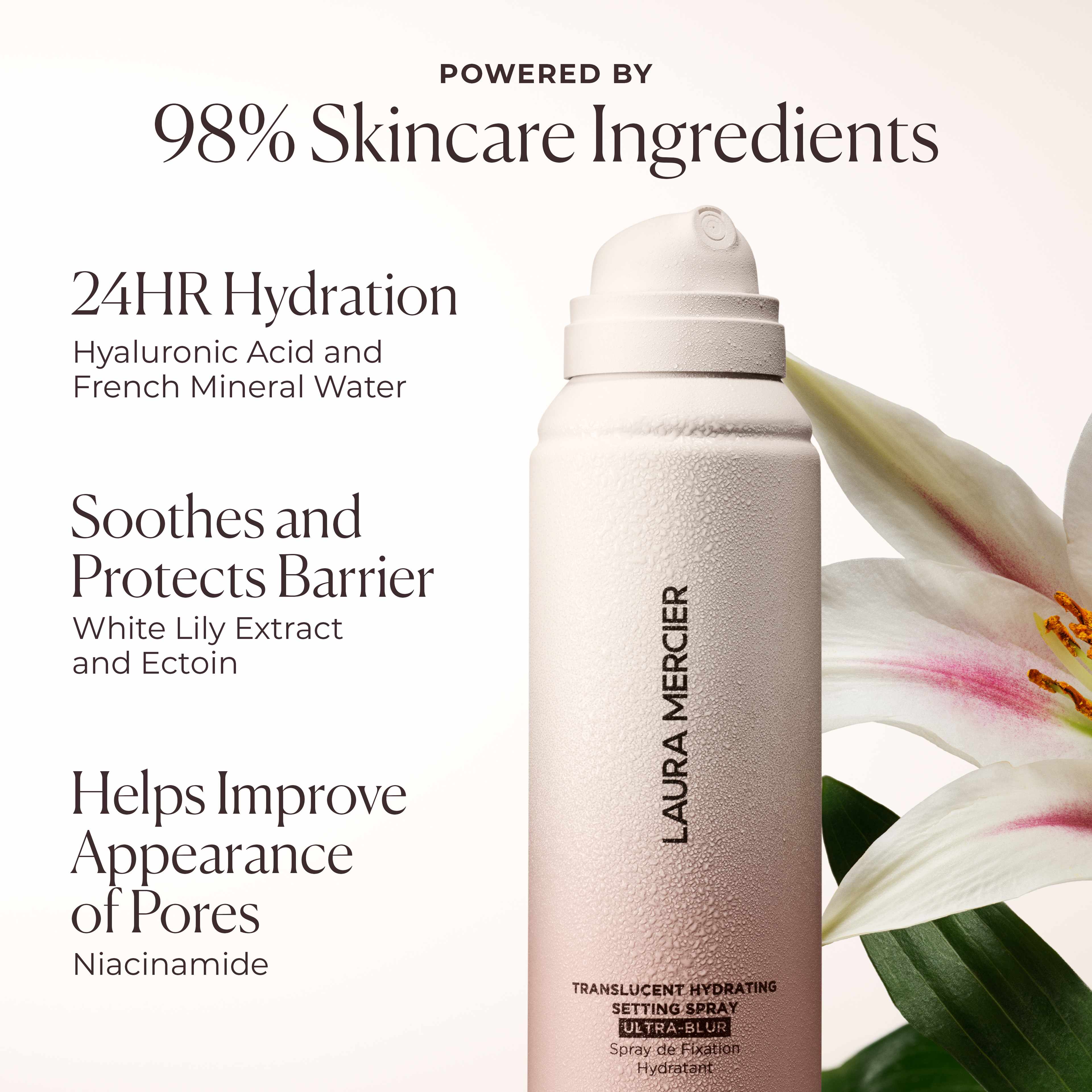 Translucent Hydrating Setting Spray Ultra - Blur, från Laura Mercier. Klicka för att öppna bilden i stort format