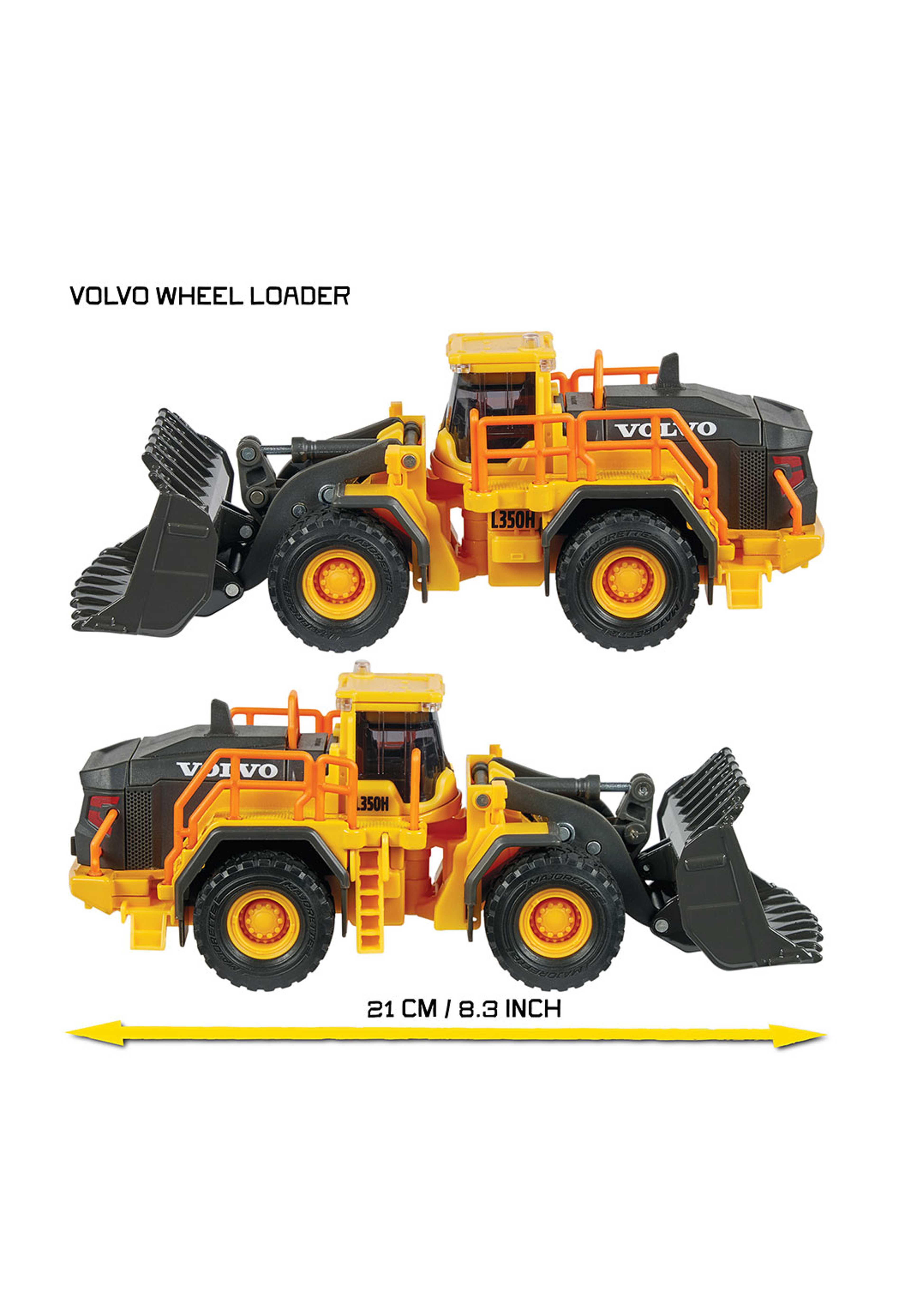 Volvo Wheel Loader, från MAJORETTE, i färgen Orange. Klicka för att öppna bilden i stort format