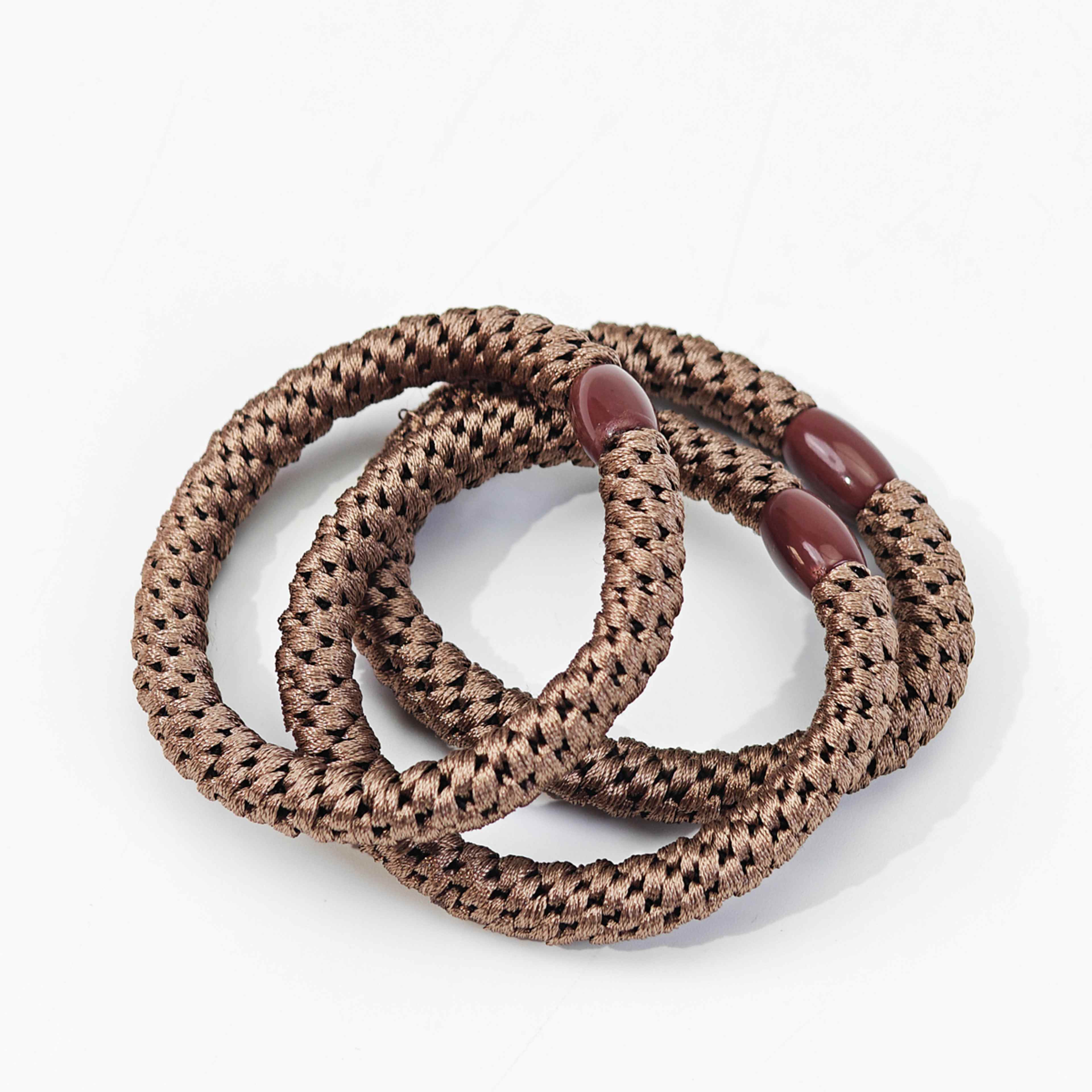 Hårsnodd, 3-pack, från Å BEAUTY, i färgen Brown. Klicka för att öppna bilden i stort format