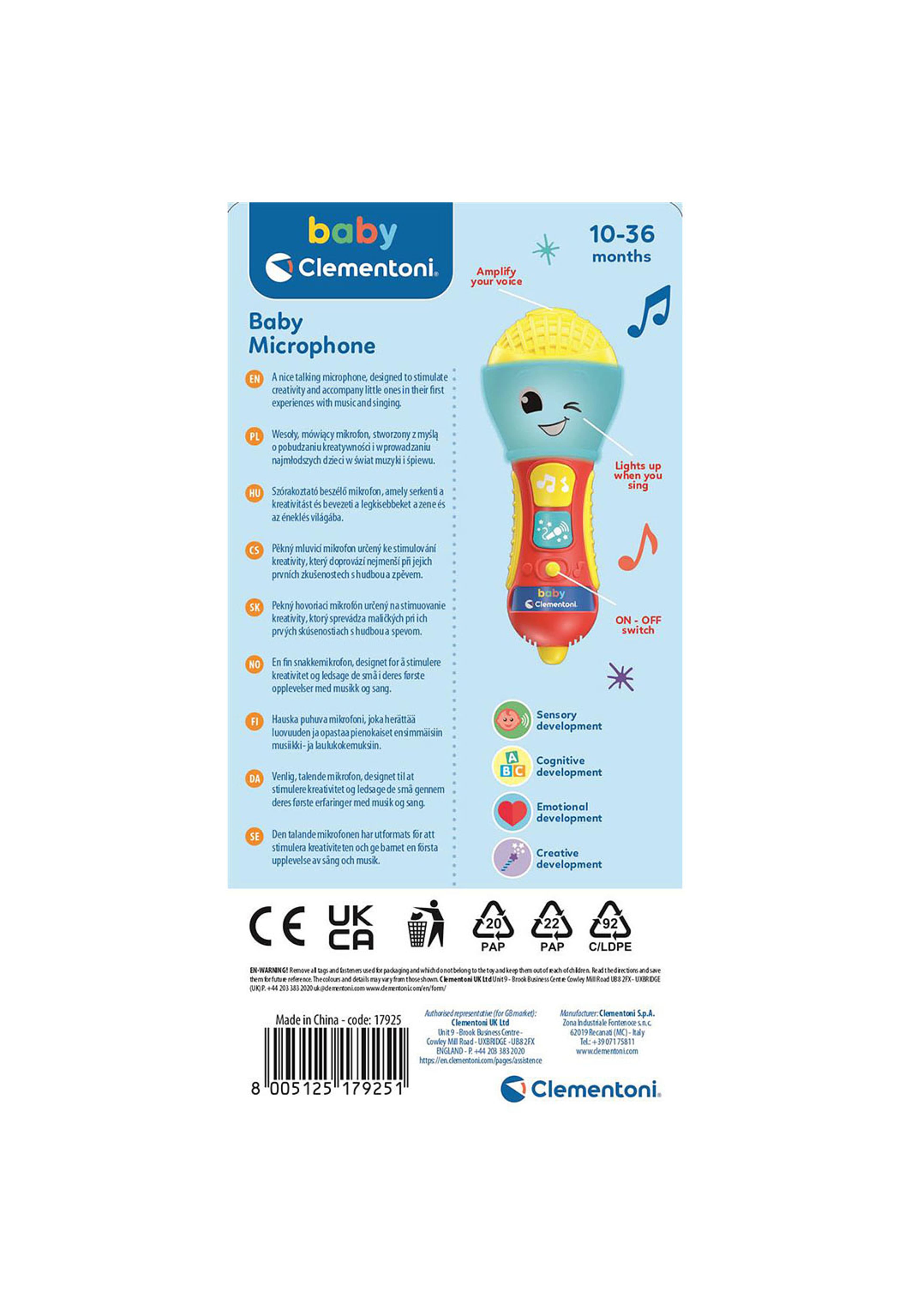 Mikrofon, från Clementoni, i färgen Multicolor. Klicka för att öppna bilden i stort format