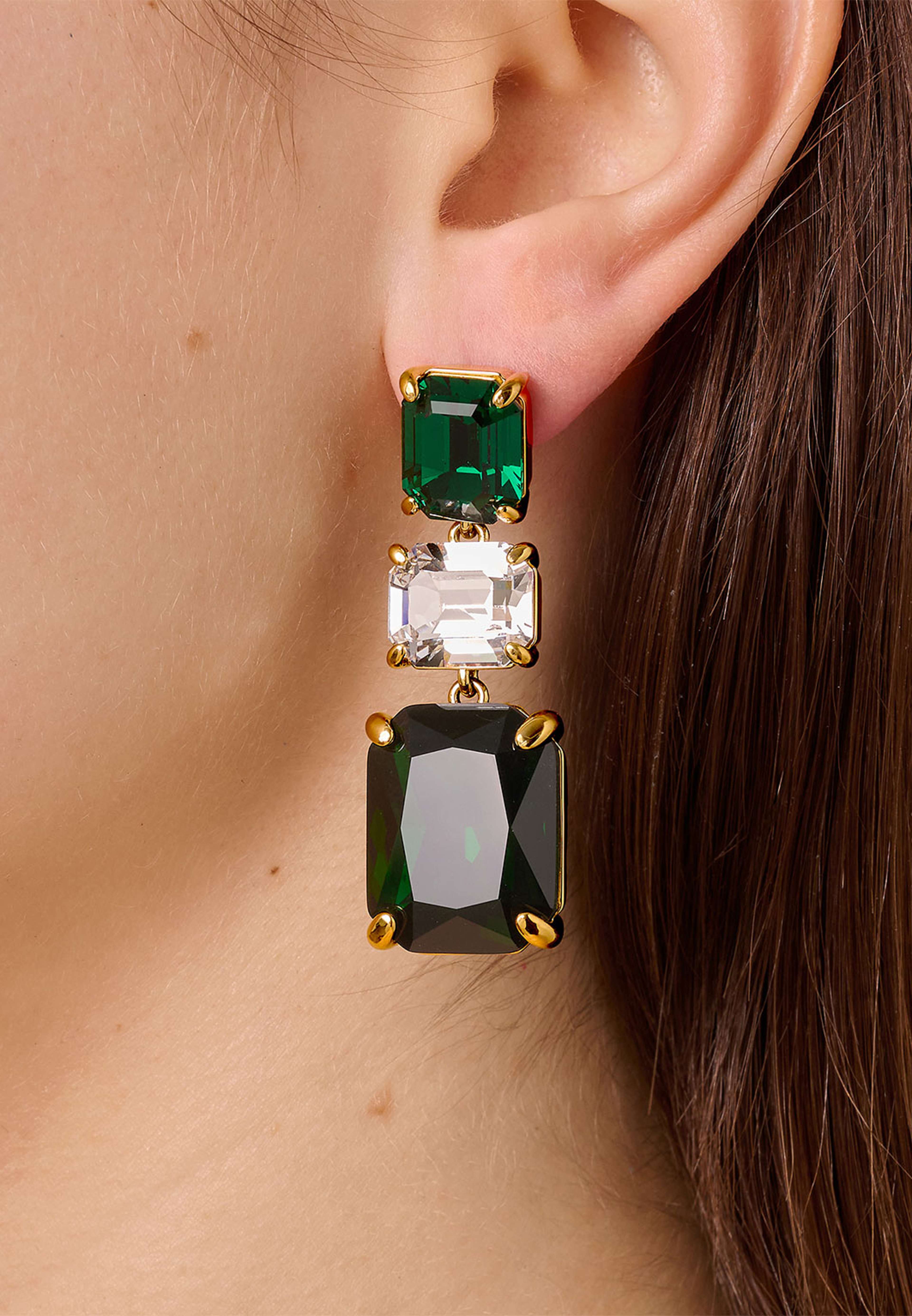 ESMARA EMERALD GREEN / CRYSTAL Örhänge, från Dyrberg & Kern, i färgen Sg Green. Klicka för att öppna bilden i stort format