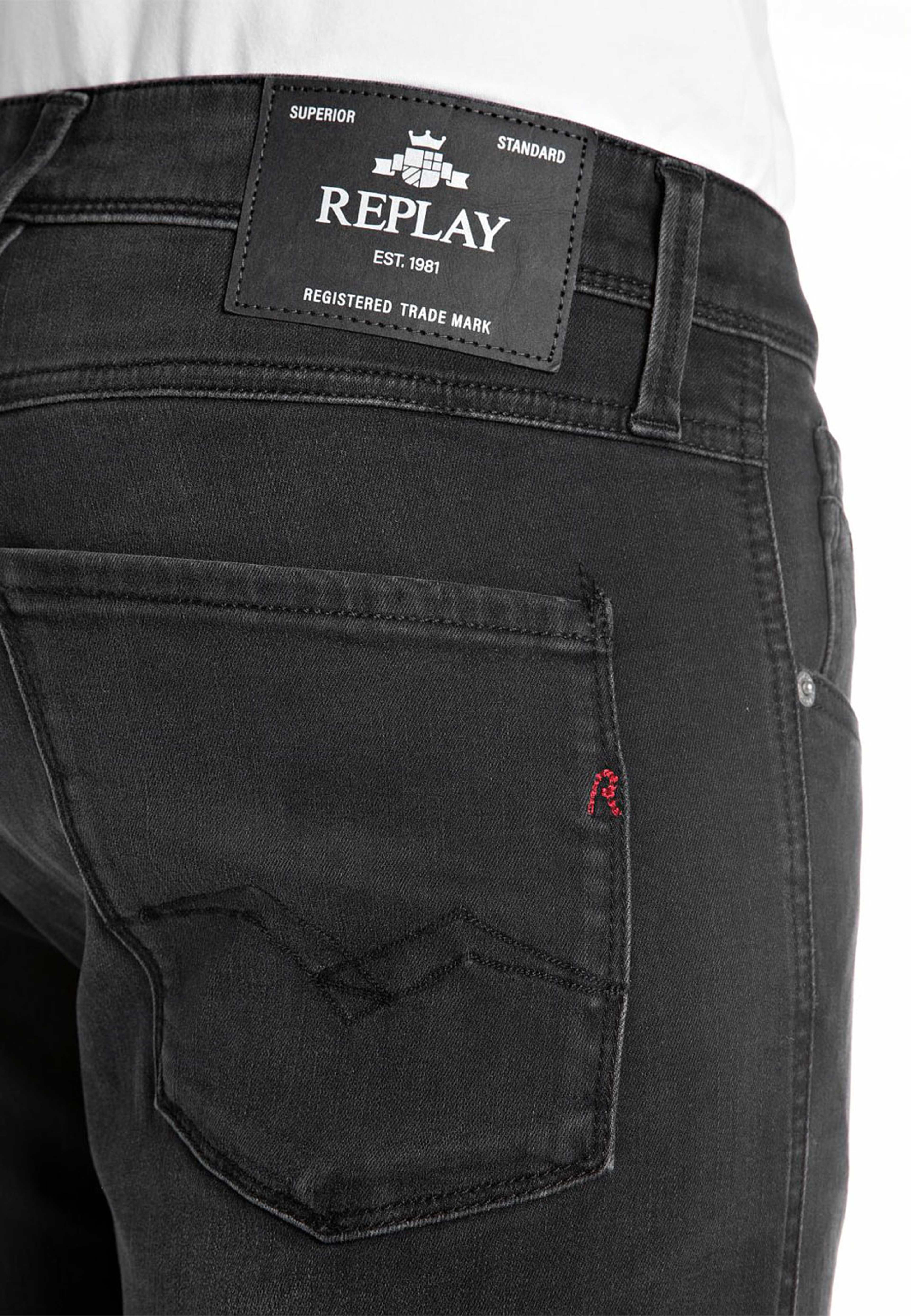 Replay Anbass Slim Fit herenjeans met comfort stretch, donkergrijs 096, 28W / 30L Replay Anbass Slim Fit herenjeans met comfort stretch, donkergrijs 096, 28W / 30L