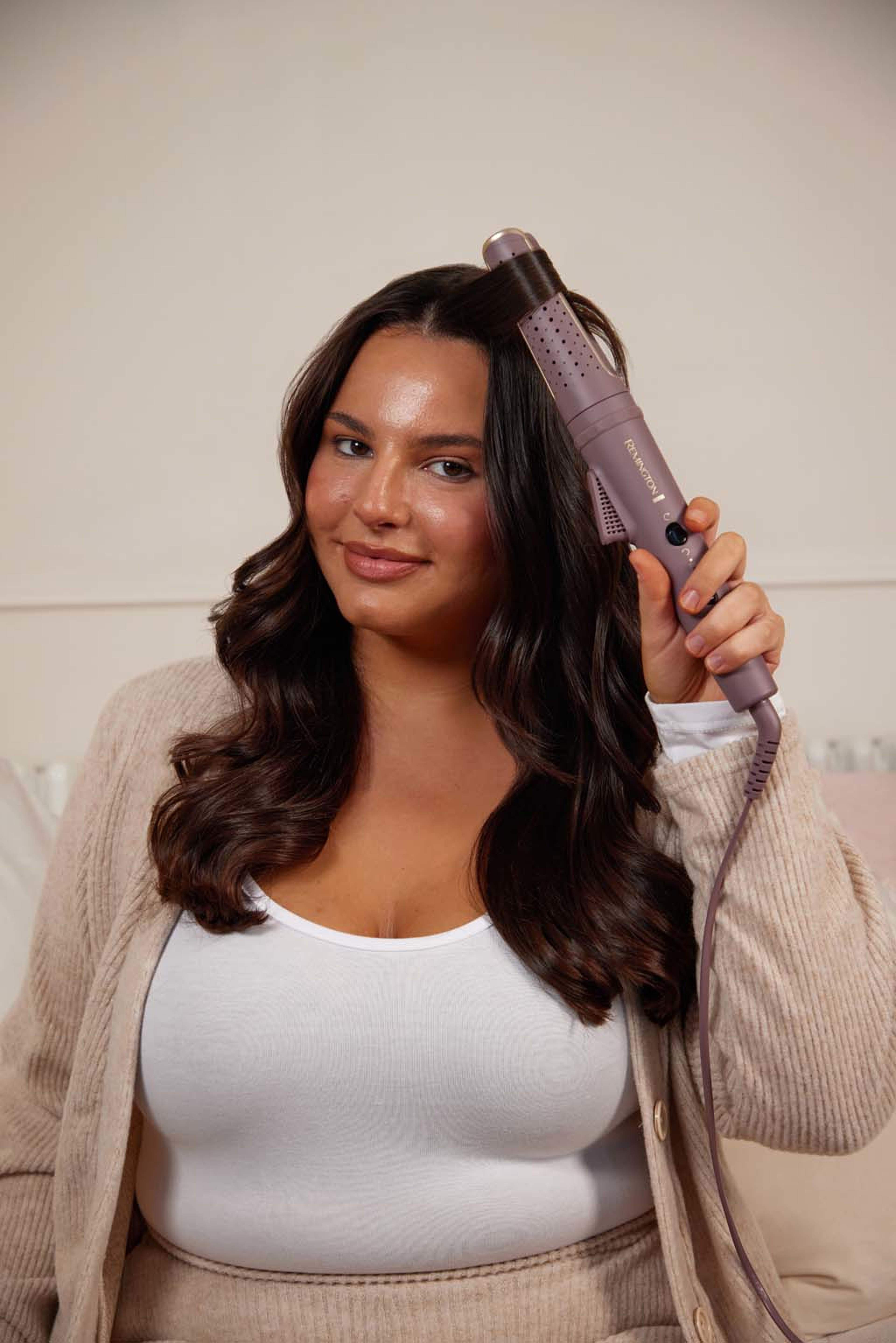 AIRvive Rotating Curling Wand, från Remington, i färgen Mauve (purple) & Gold. Klicka för att öppna bilden i stort format