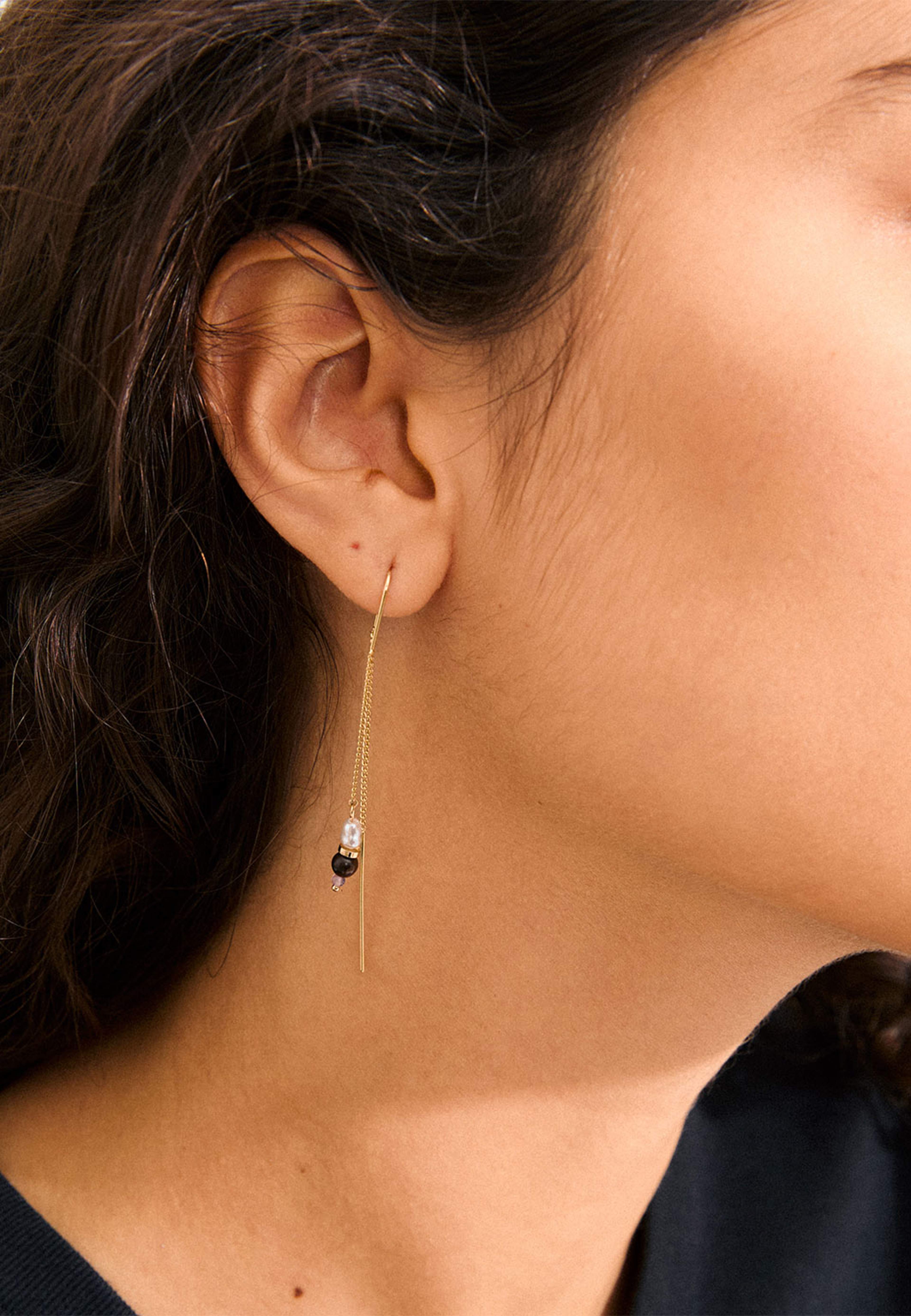 Between Chain Earrings Gold-Plated