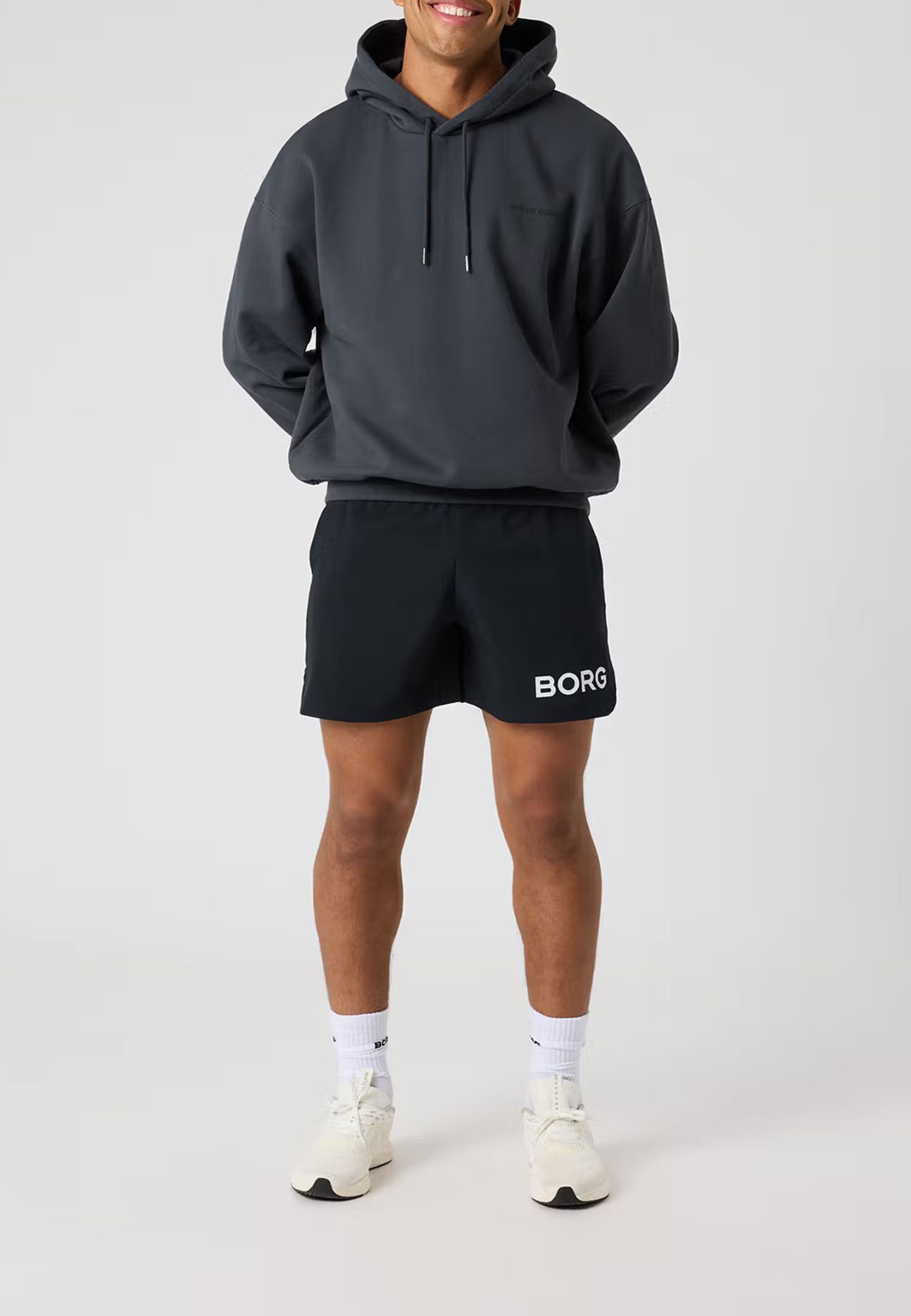 Borg Oversized Hoodie, från Björn Borg, i färgen Asphalt. Klicka för att öppna bilden i stort format