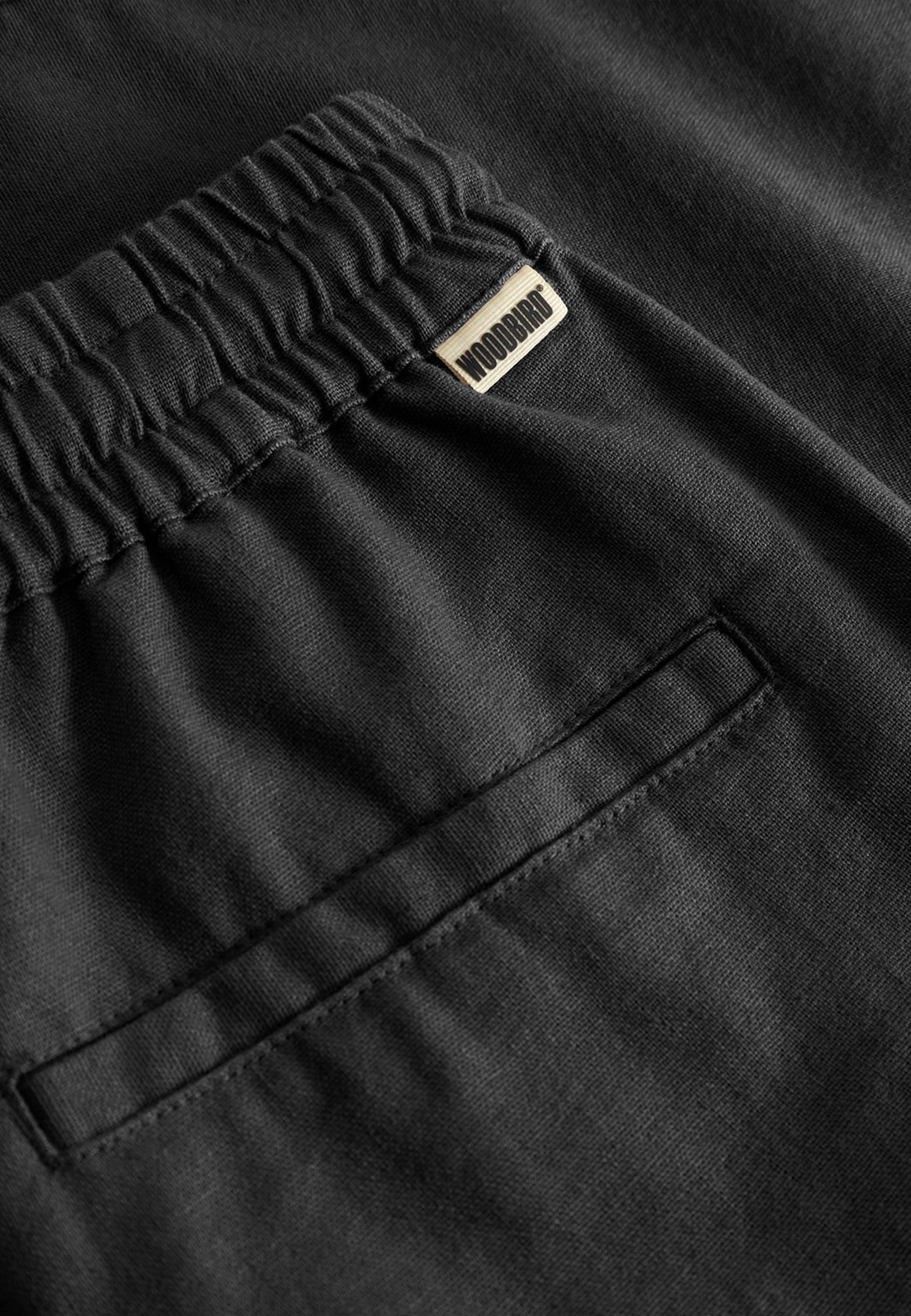 Bommy Linen Shorts, från Woodbird, i färgen Black. Klicka för att öppna bilden i stort format