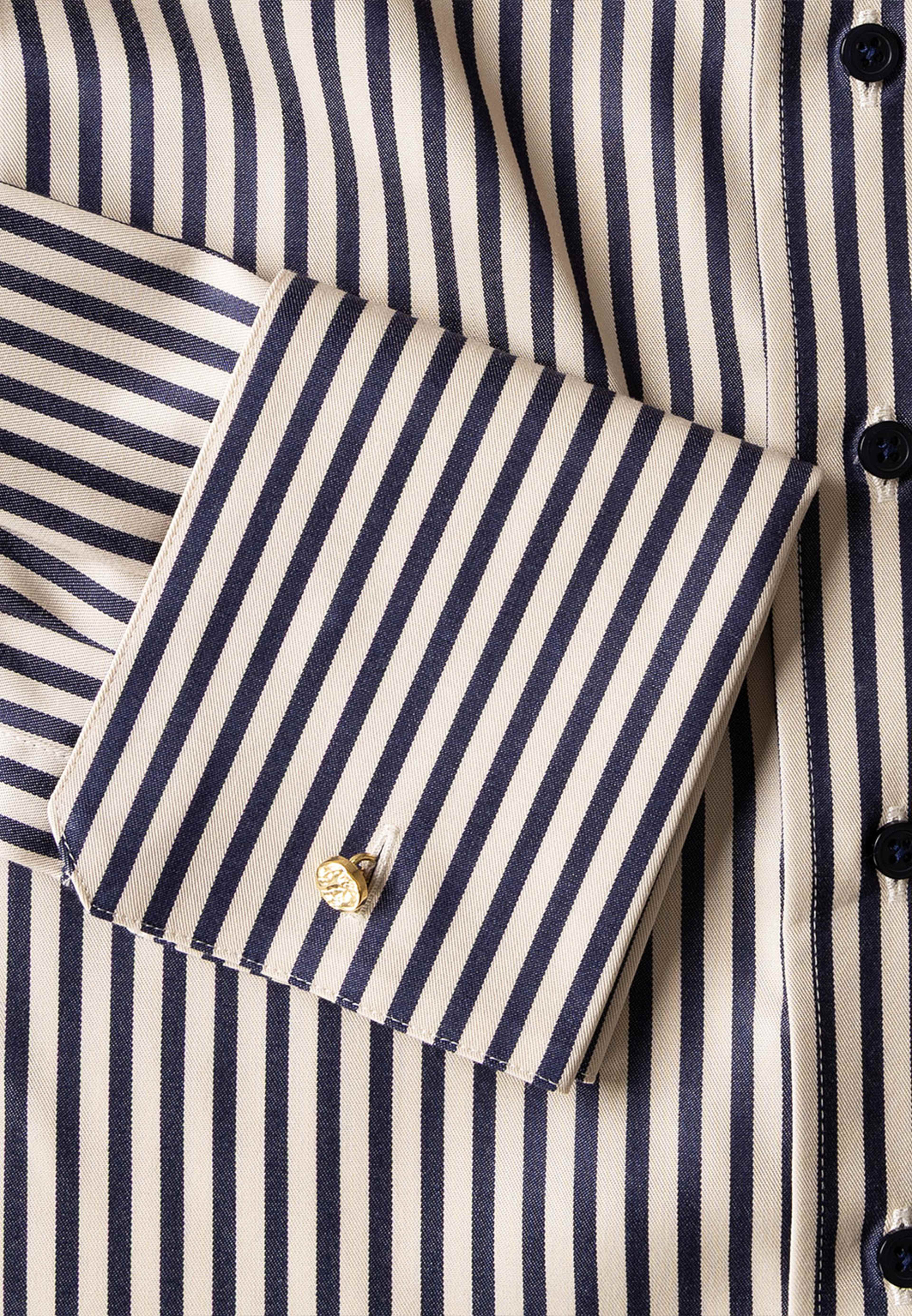 Randig Skjorta Piper Legacy Stripe, från The Shirt Factory, i färgen Midnight Blue. Klicka för att öppna bilden i stort format