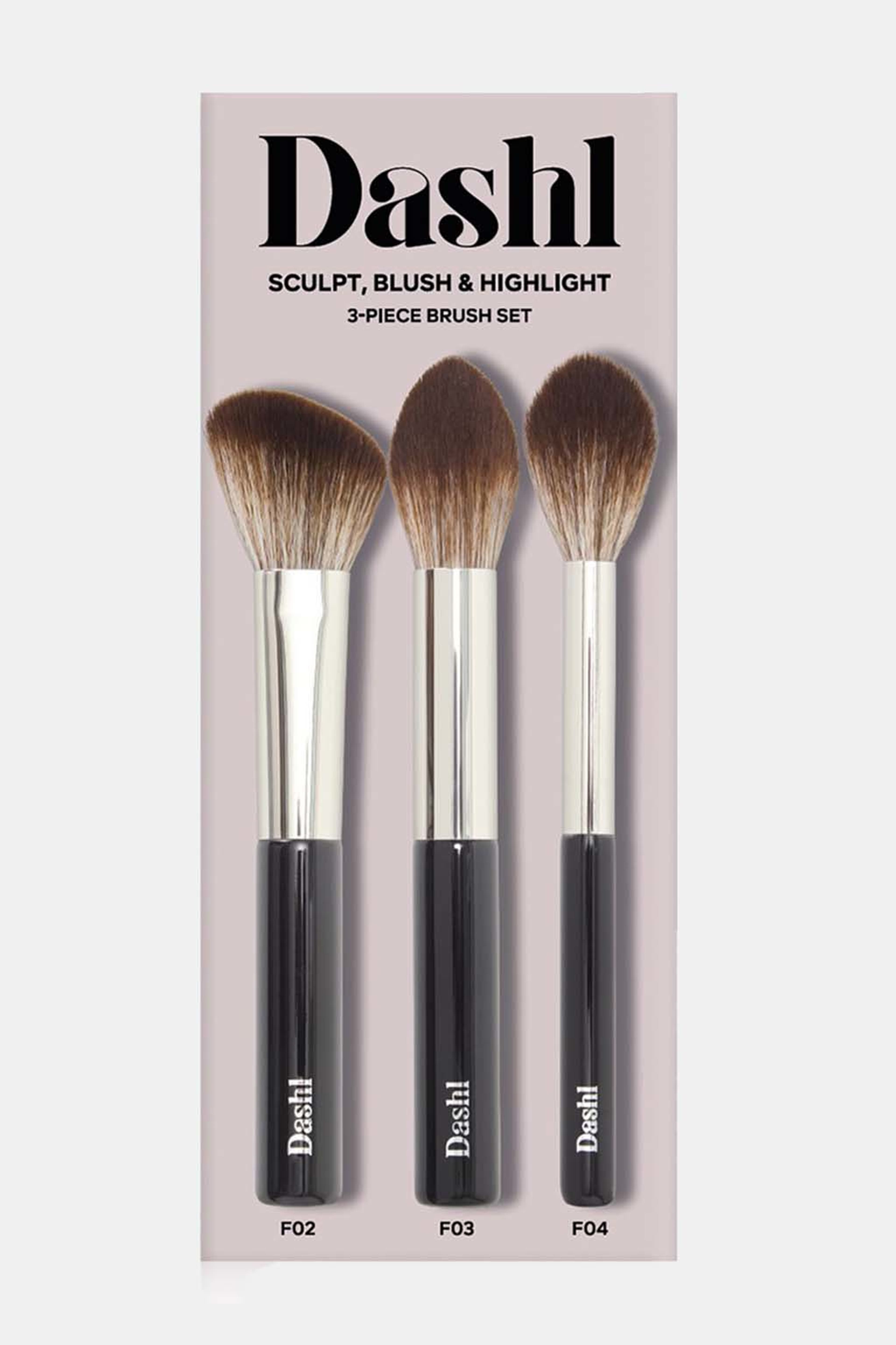 SCULPT, BLUSH & HIGHLIGHT 3-PIECE BRUSH SET, från DASHL, i färgen Black. Klicka för att öppna bilden i stort format