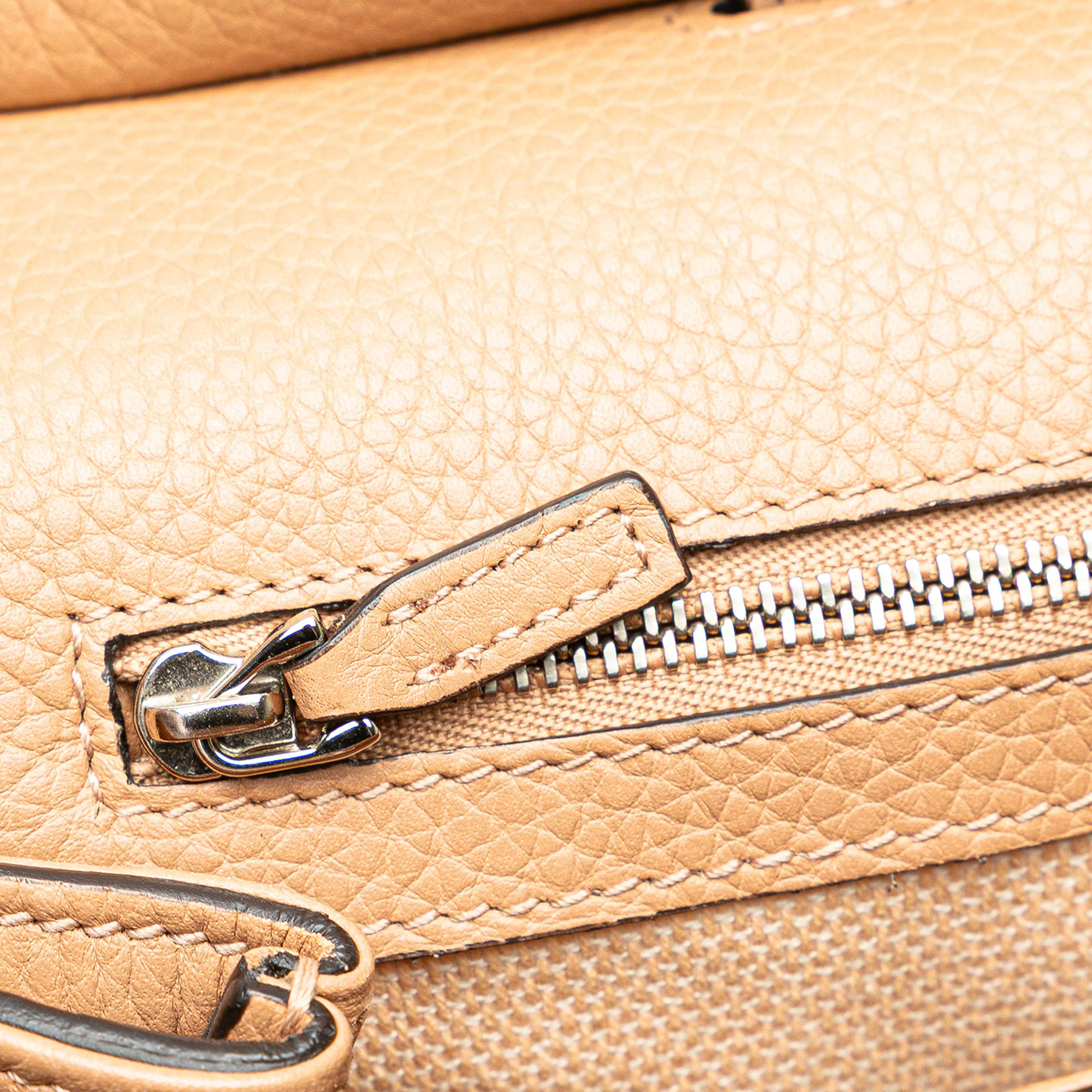 Gucci Large Leather Bamboo Daily Satchel, från Luxclusif, i färgen beige. Klicka för att öppna bilden i stort format