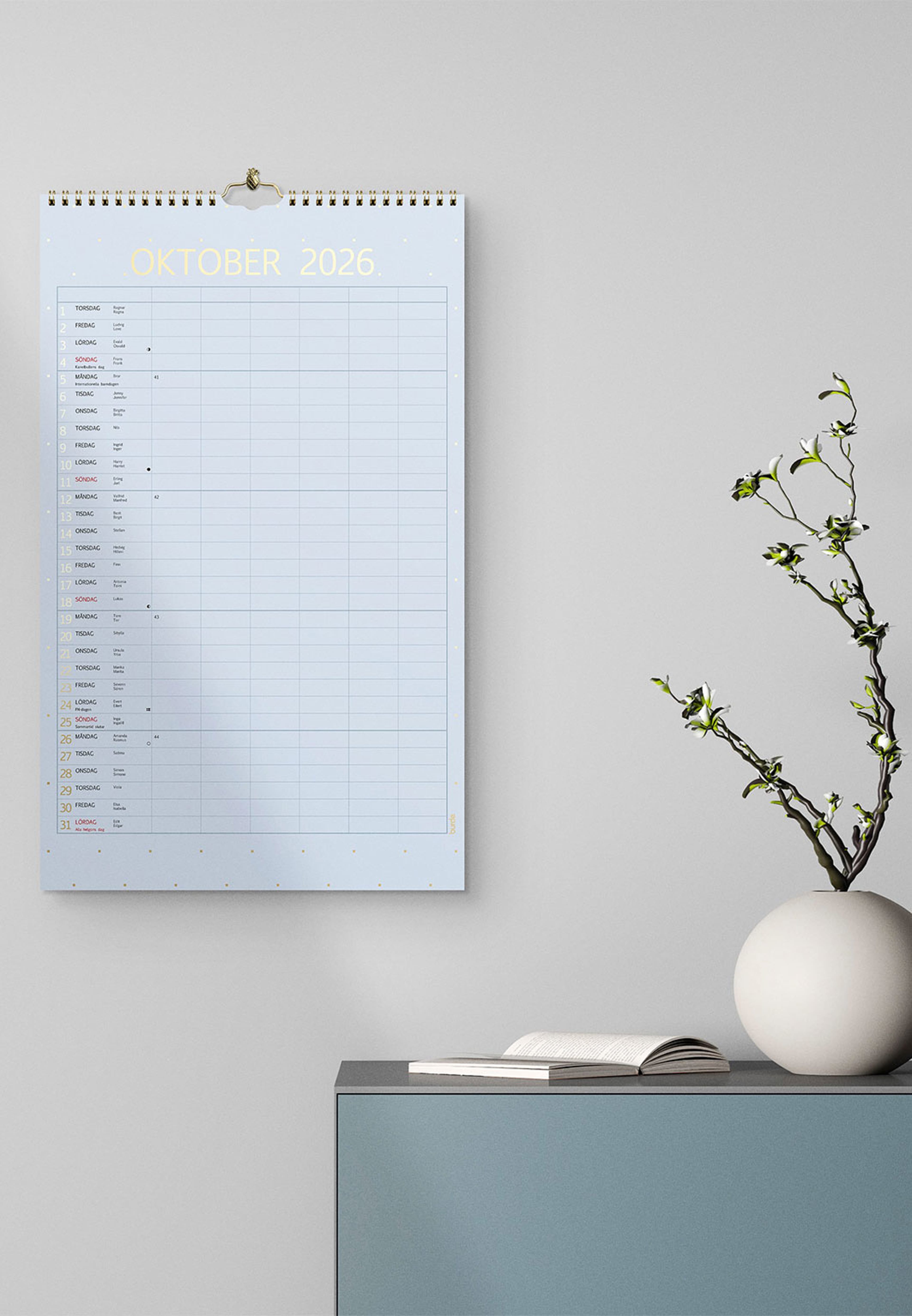 Familjekalender 2026 Color, från Burde, i färgen Multi. Klicka för att öppna bilden i stort format