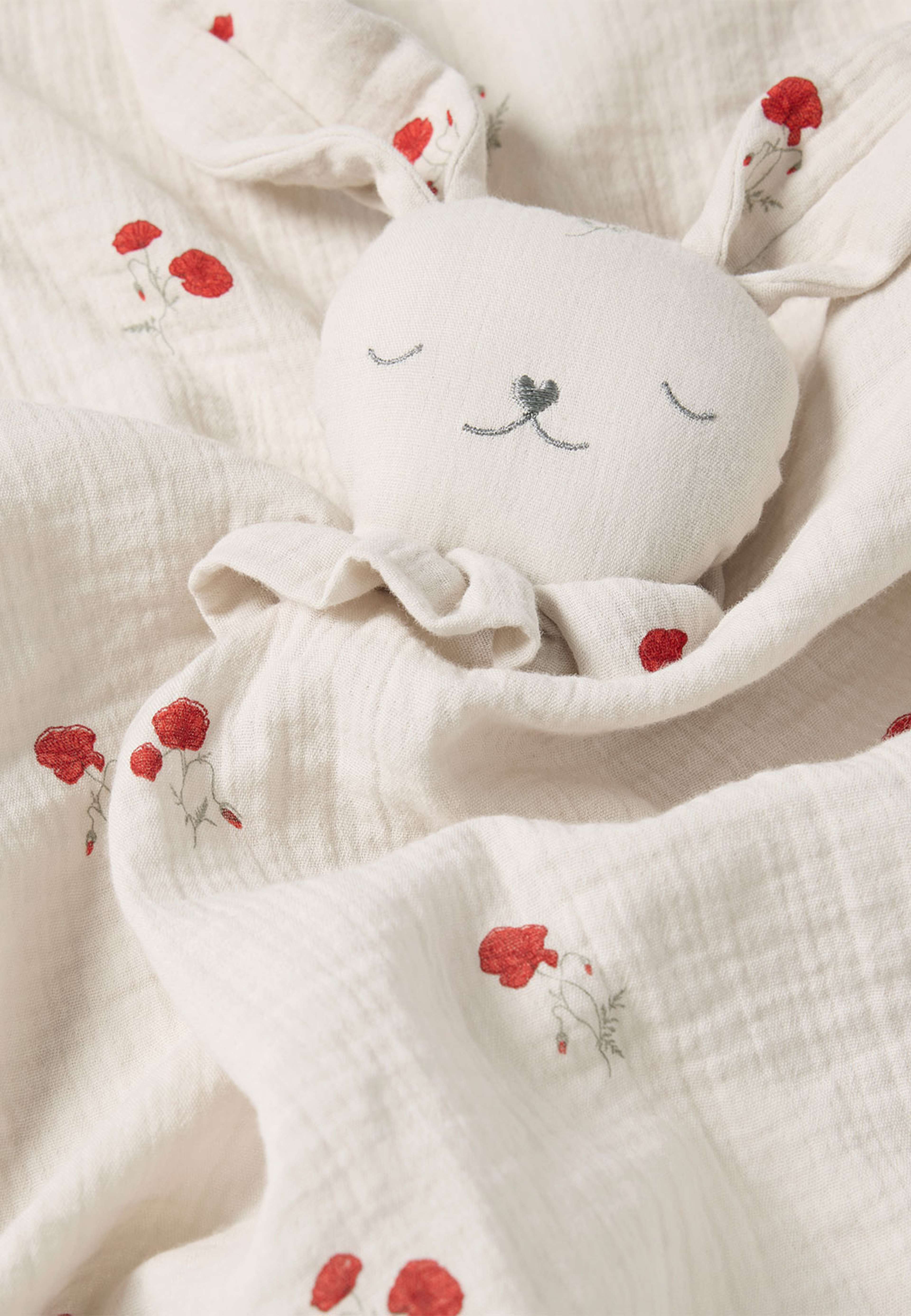 Poppy Muslin Bunny Cuddle cloth, från Garbo&Friends, i färgen Poppy. Klicka för att öppna bilden i stort format