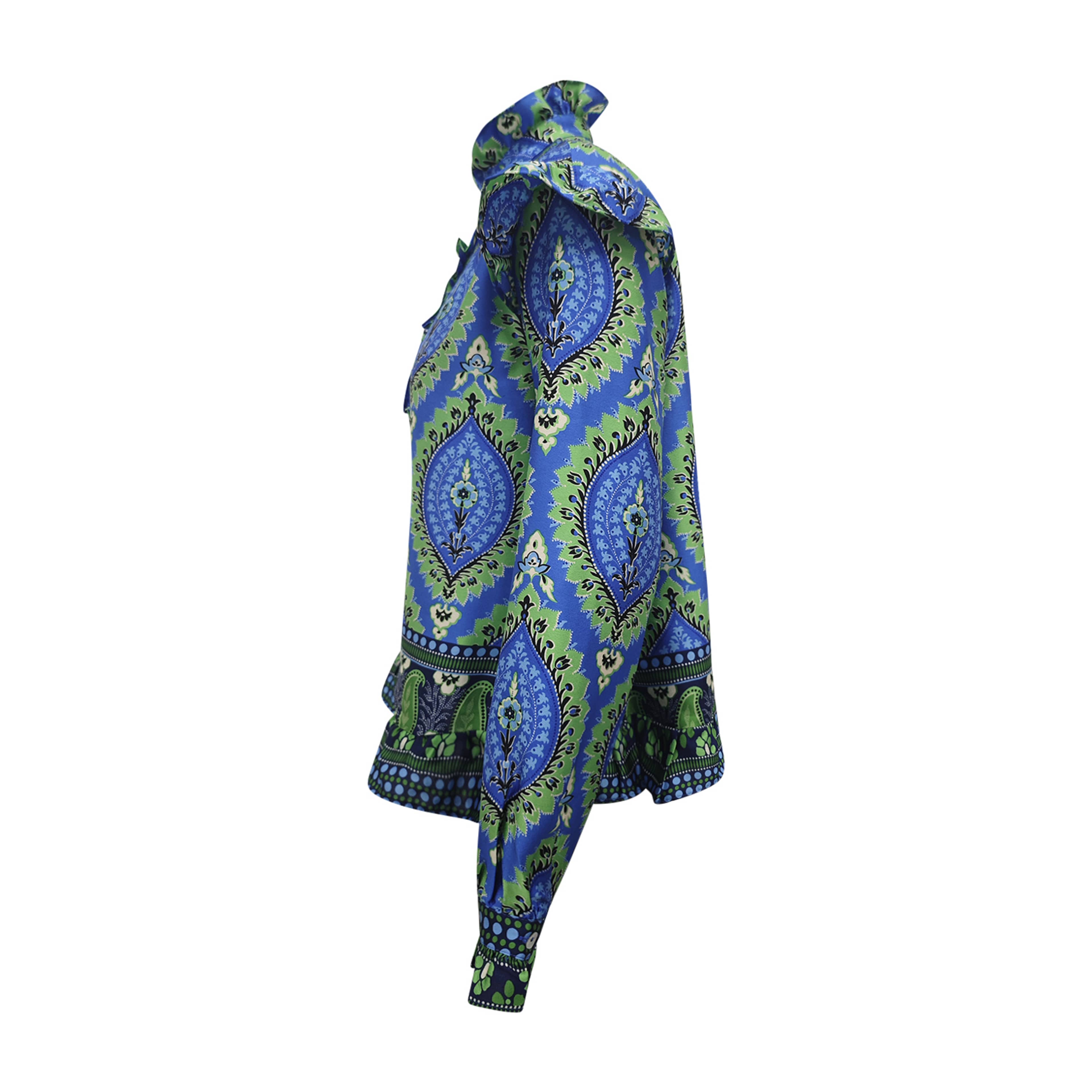 Reno Blouse - Trisha Blue Print