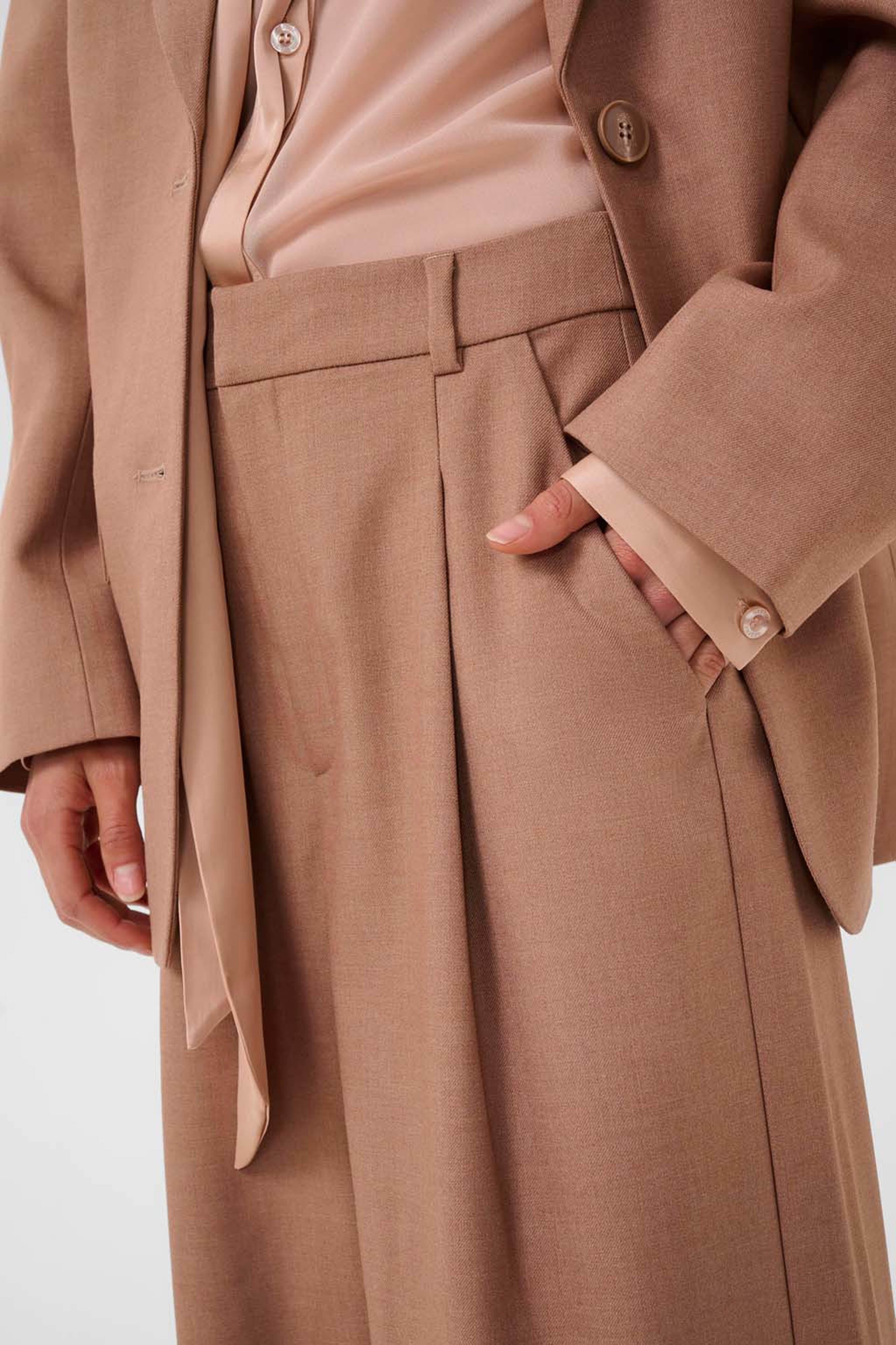 GZpaula MW pants, från Gestuz, i färgen Burnt Marple Sugar Melange. Klicka för att öppna bilden i stort format