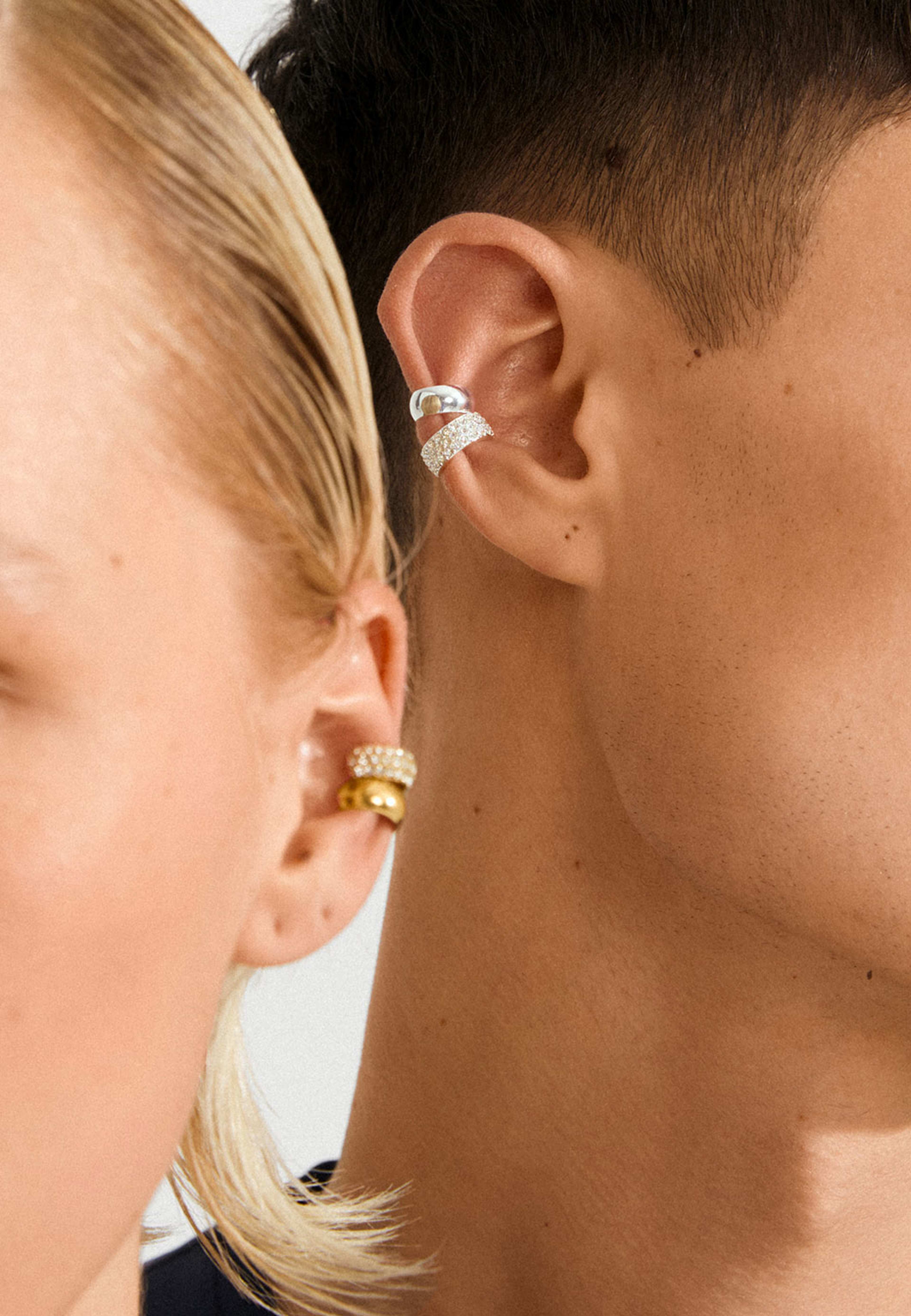 HUDSYN ear cuff, 2-in-1 set, silver-plated, från Pilgrim, i färgen Silver Plated. Klicka för att öppna bilden i stort format
