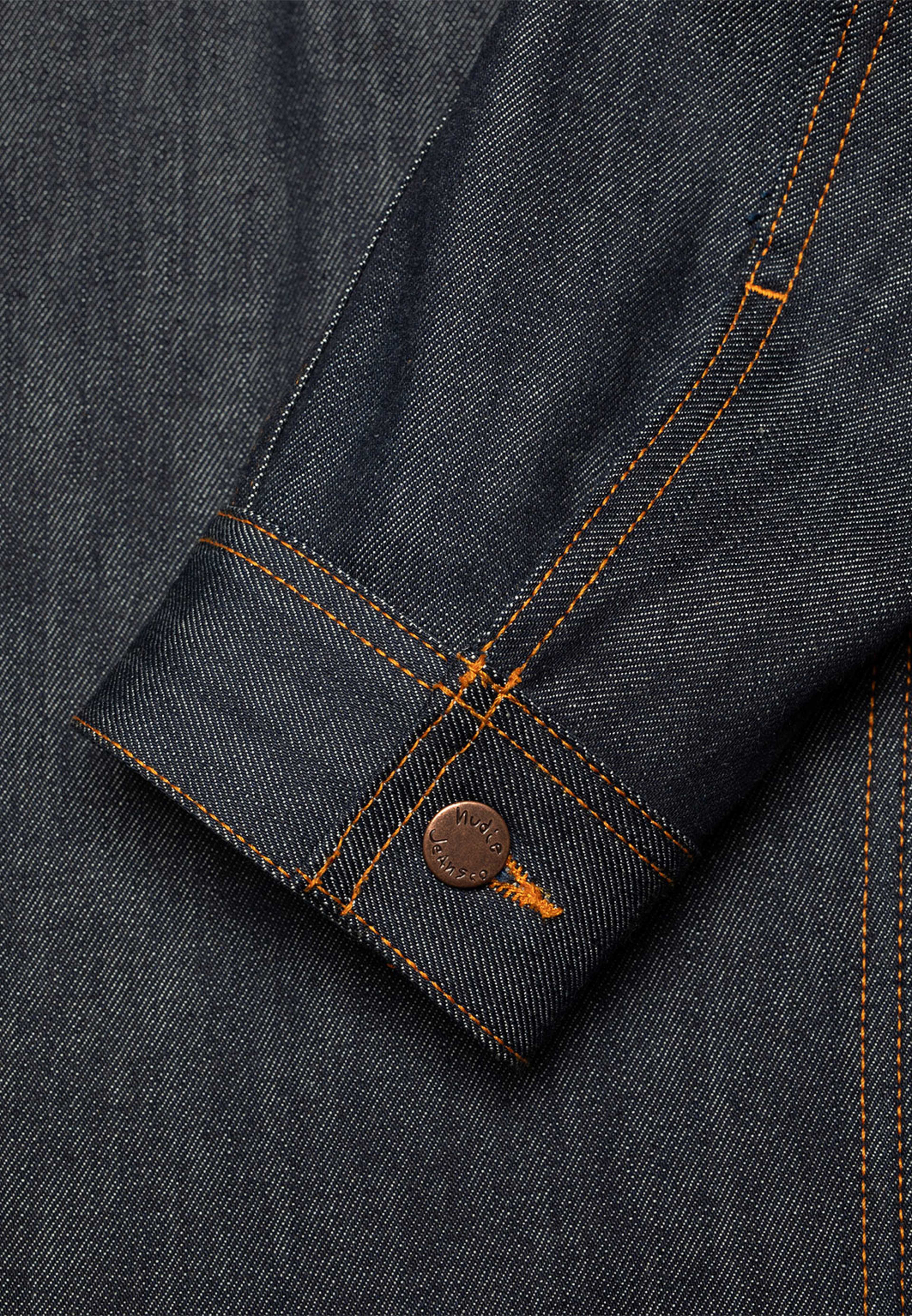 Conny Denim Jacket Sunburns, från Nudie Jeans, i färgen Blue. Klicka för att öppna bilden i stort format