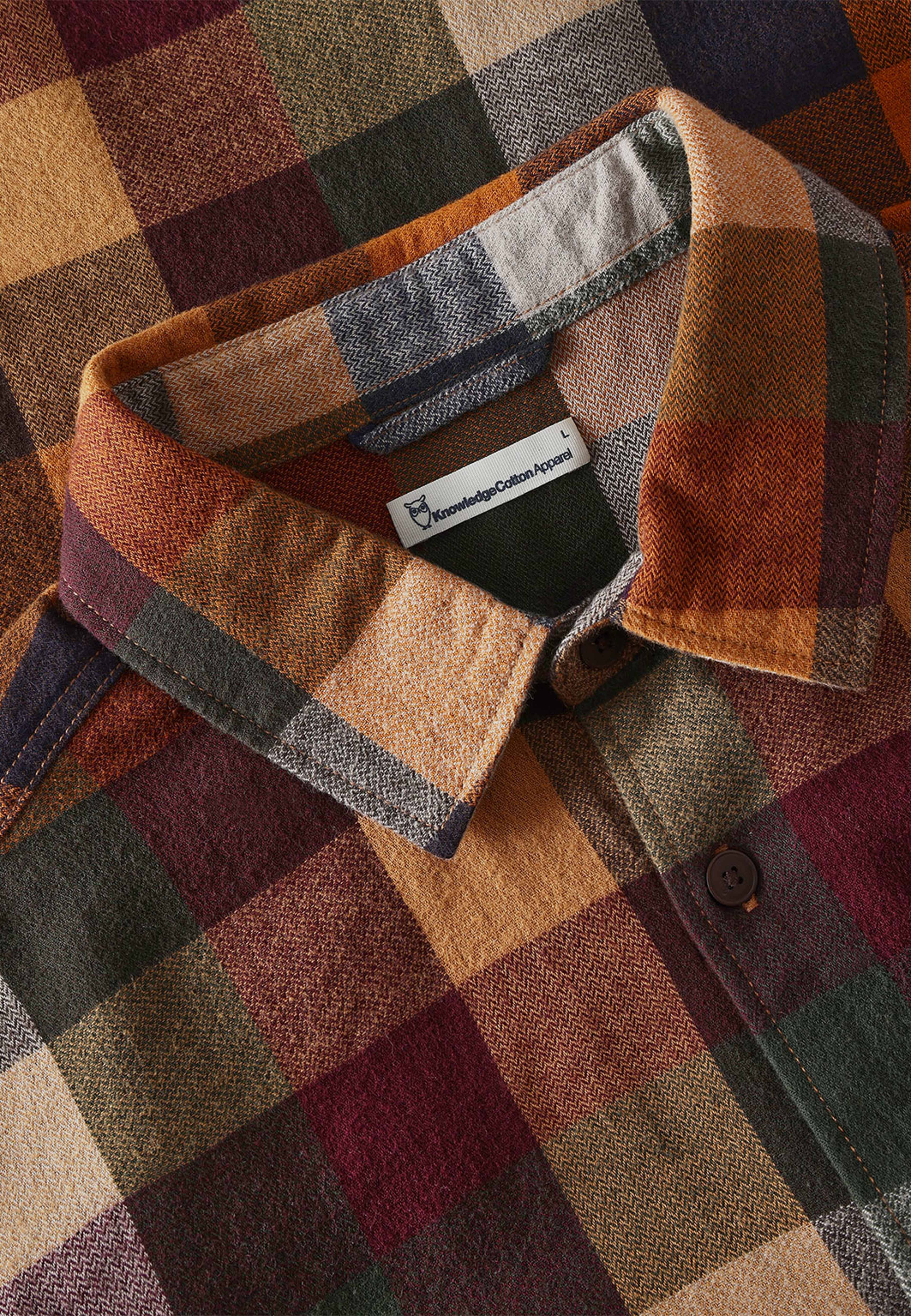 Organic Cotton checked flannel shirt - GOTS/Vegan, från Knowledge Cotton Apparel, i färgen Multi Check. Klicka för att öppna bilden i stort format