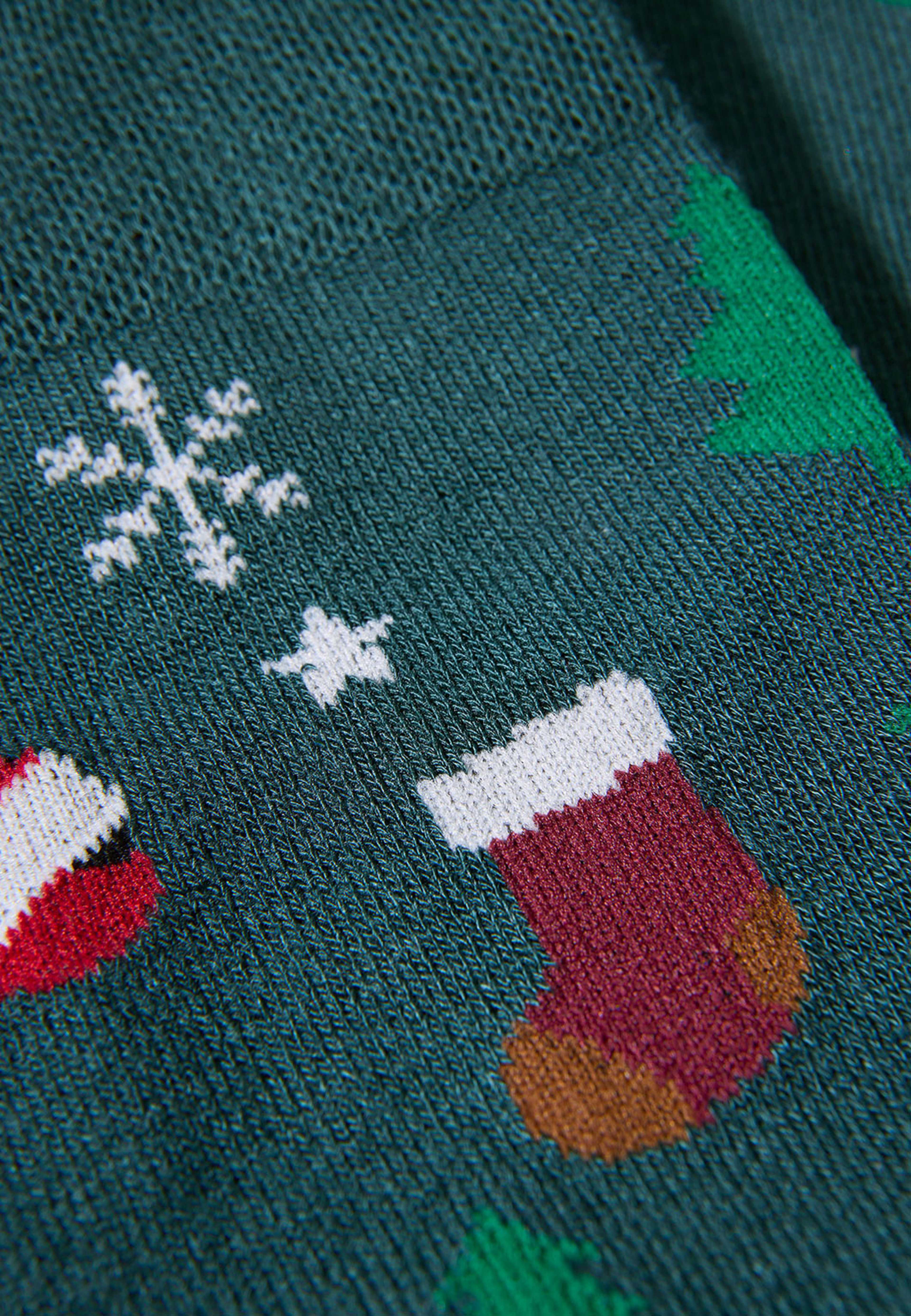 Christmas Bamboo Socks, från Lindbergh, i färgen Green. Klicka för att öppna bilden i stort format