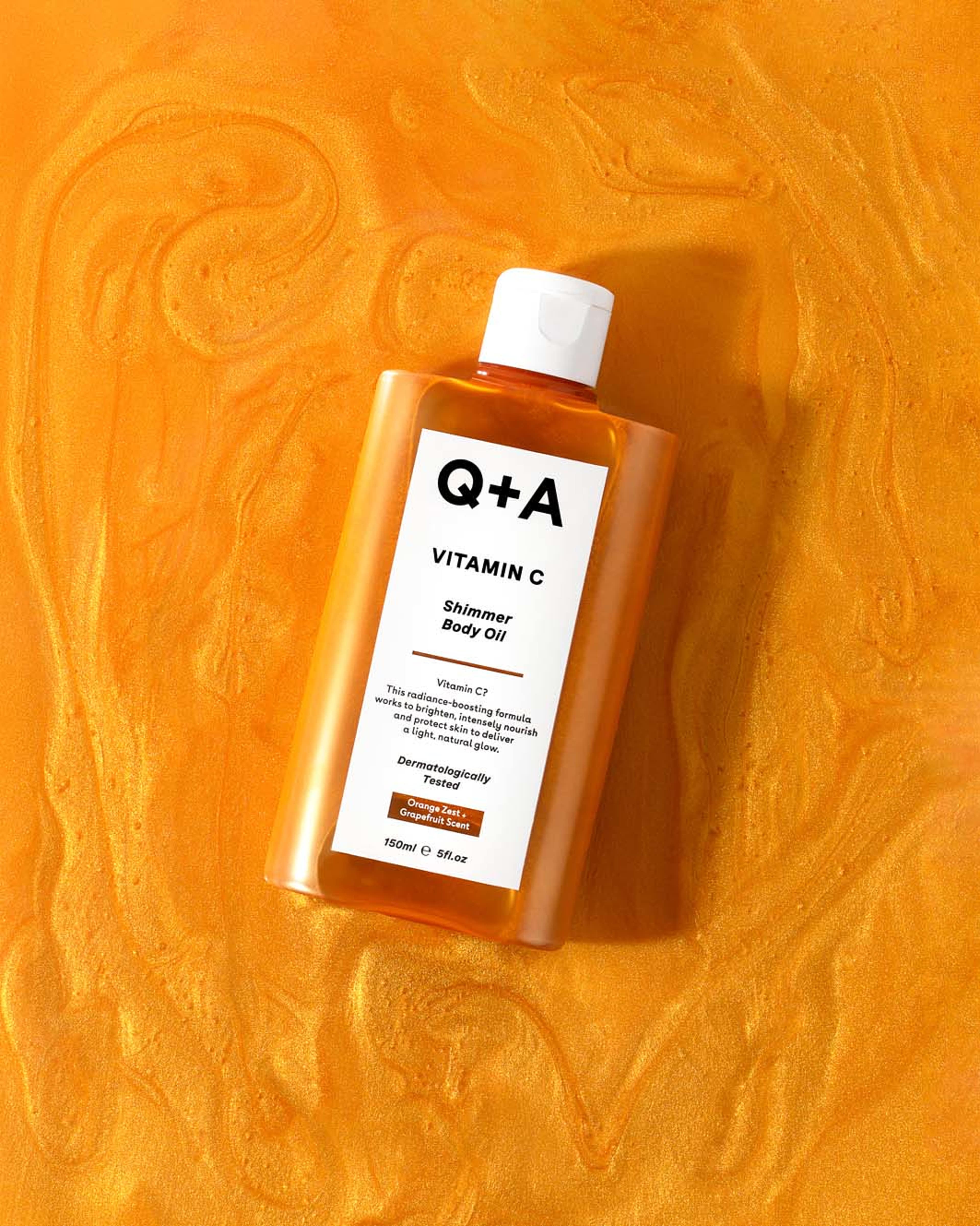 Vitamin C Shimmer Body Oil, från Q+A. Klicka för att öppna bilden i stort format