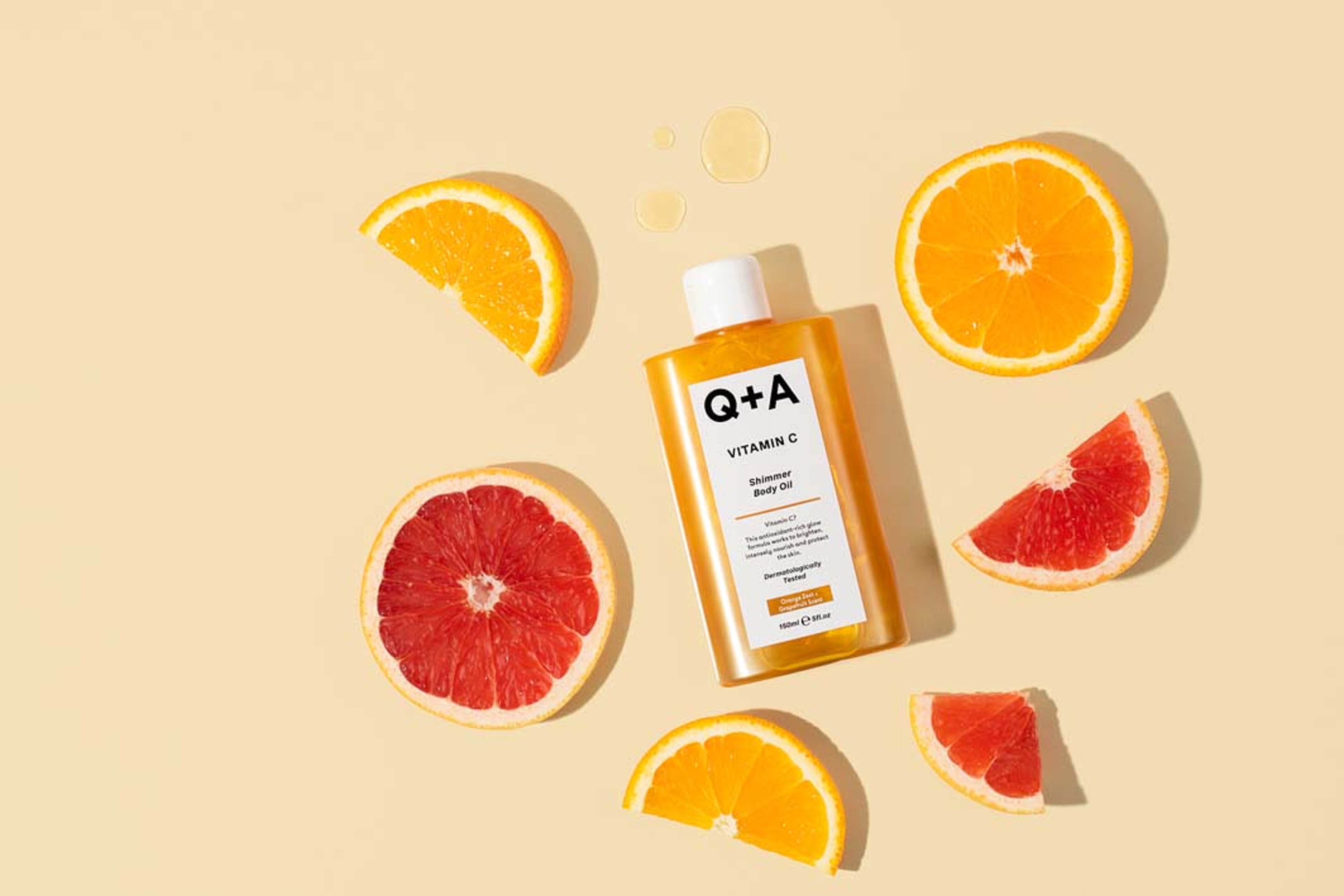 Vitamin C Shimmer Body Oil, från Q+A. Klicka för att öppna bilden i stort format
