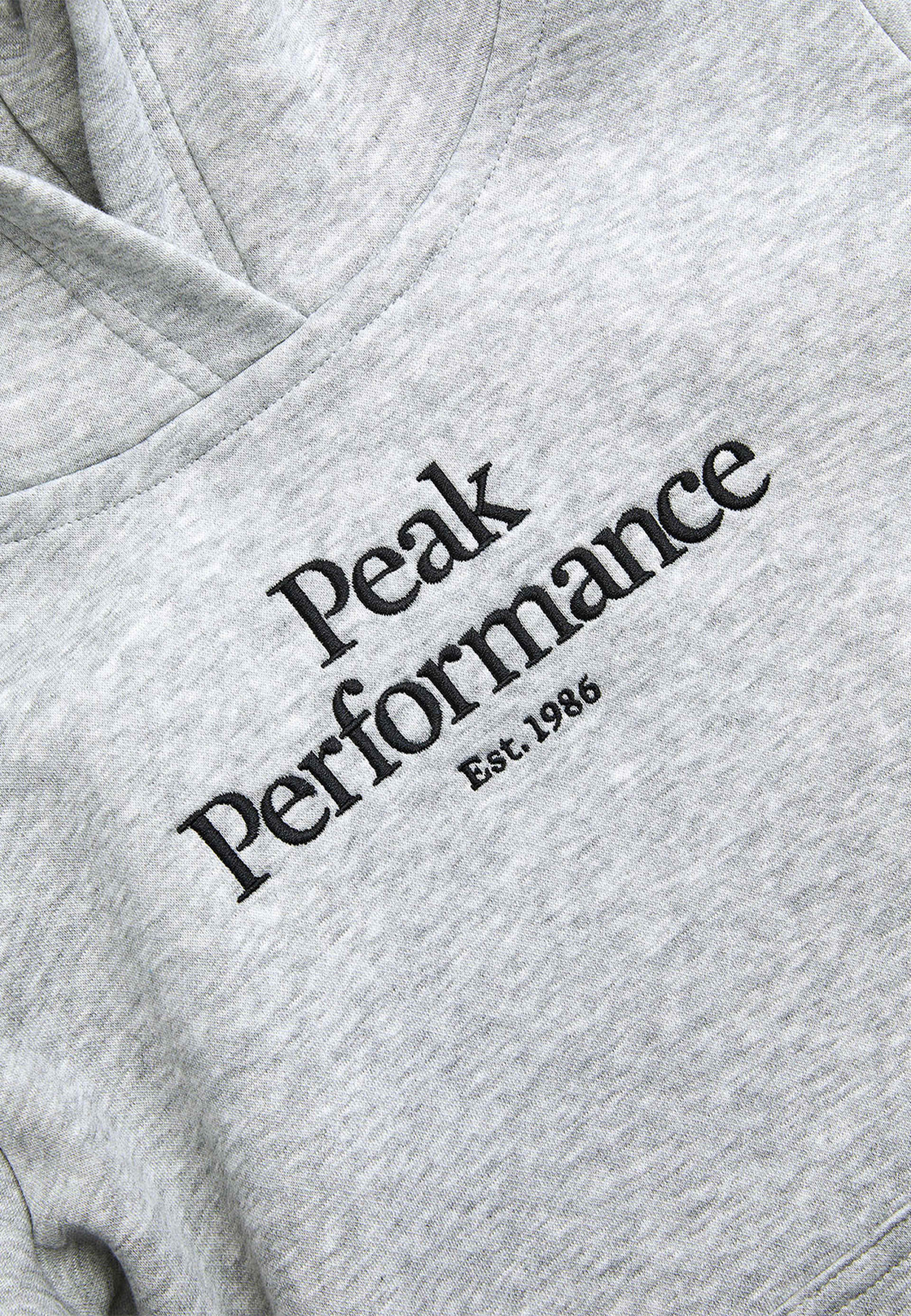 Jr Original Hood, från Peak Performance, i färgen Med Grey Melange. Klicka för att öppna bilden i stort format