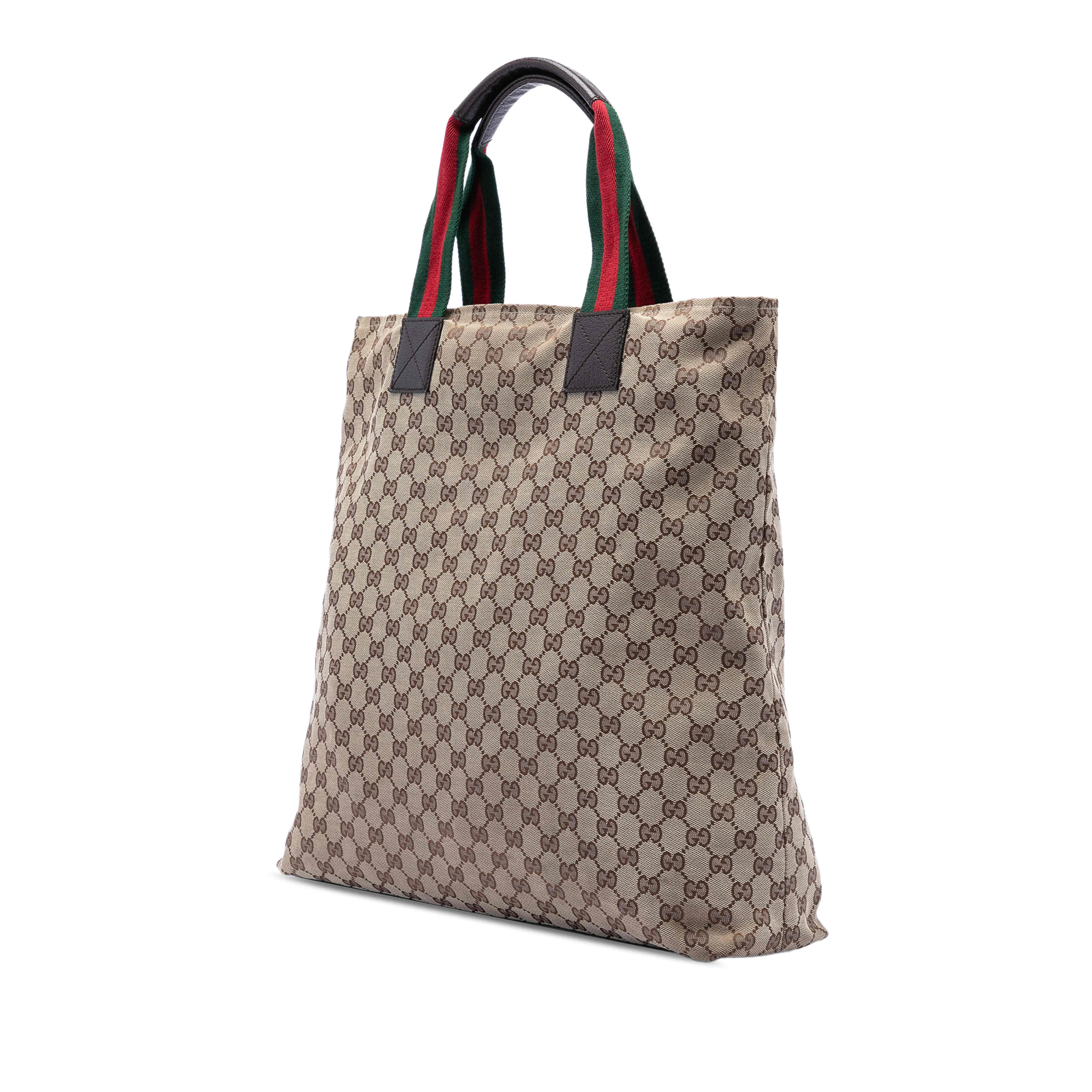 Gucci Gg Canvas Web Tote, från Luxclusif, i färgen beige. Klicka för att öppna bilden i stort format