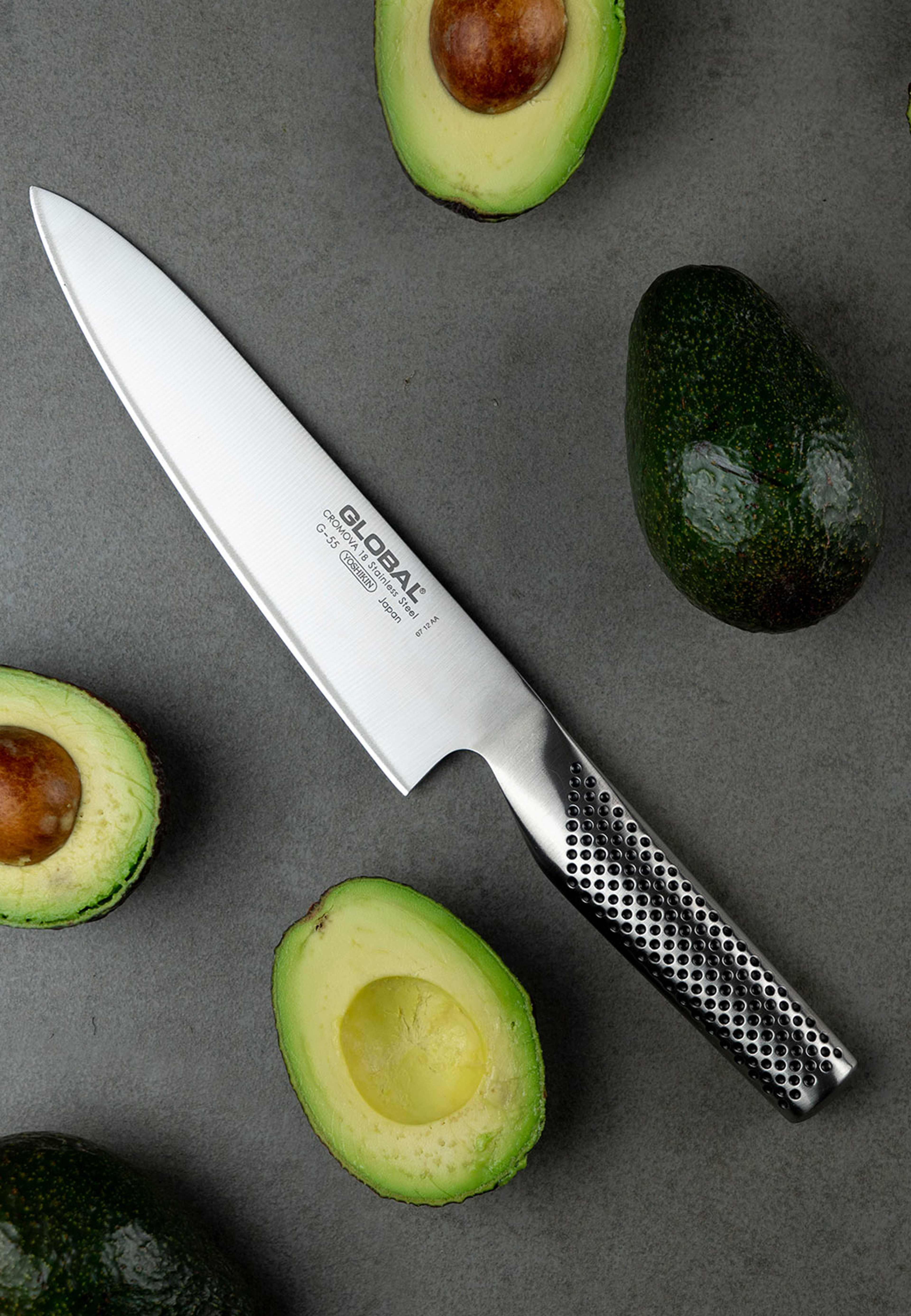 Kockkniv 18 cm, från Global, i färgen Rostfri. Klicka för att öppna bilden i stort format