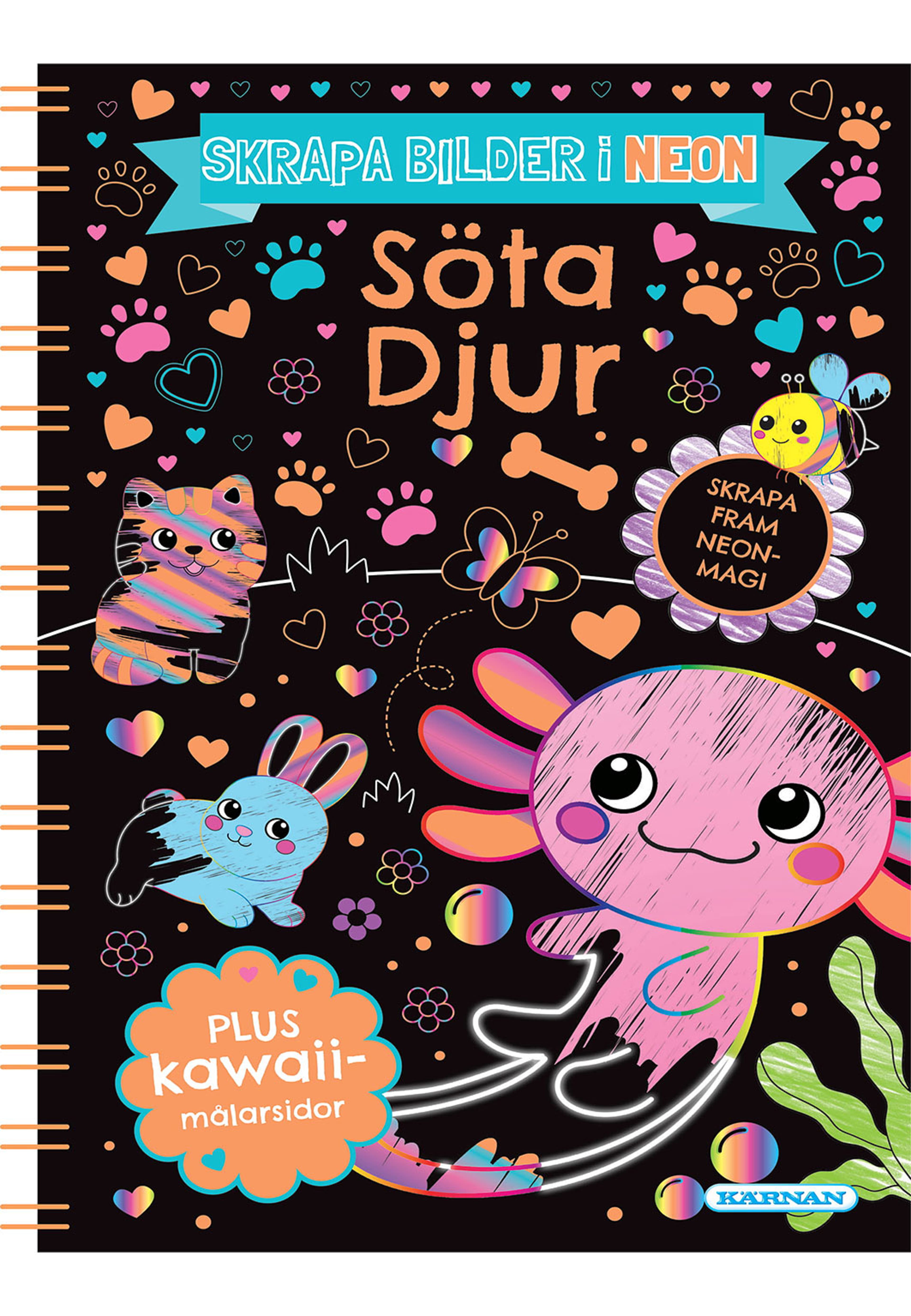 Pysselbok Skrapa bilder i neon, från KÄRNAN. Klicka för att öppna bilden i stort format