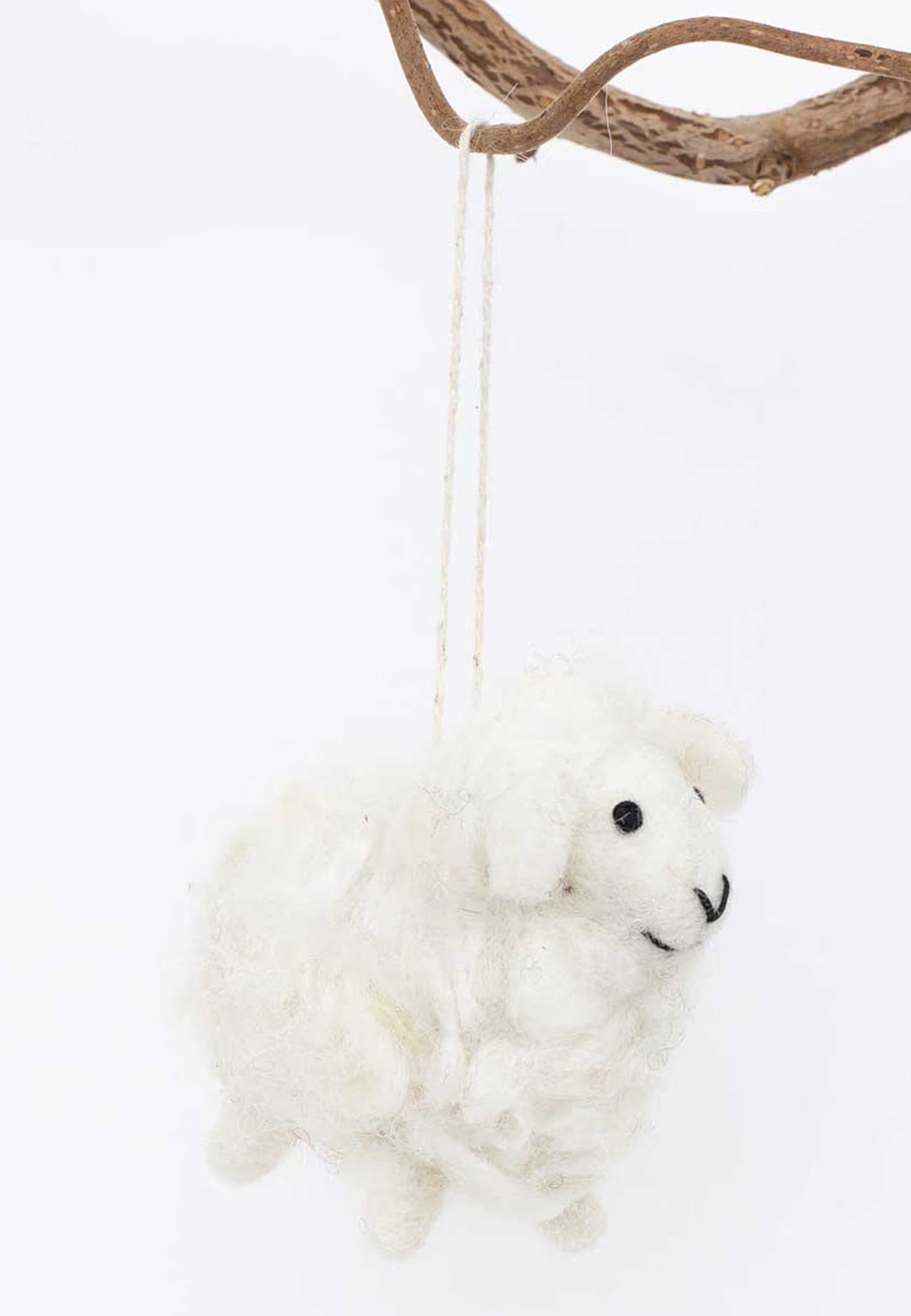 Curled Lamb Julhänge, från A World of Craft, i färgen Vit. Klicka för att öppna bilden i stort format