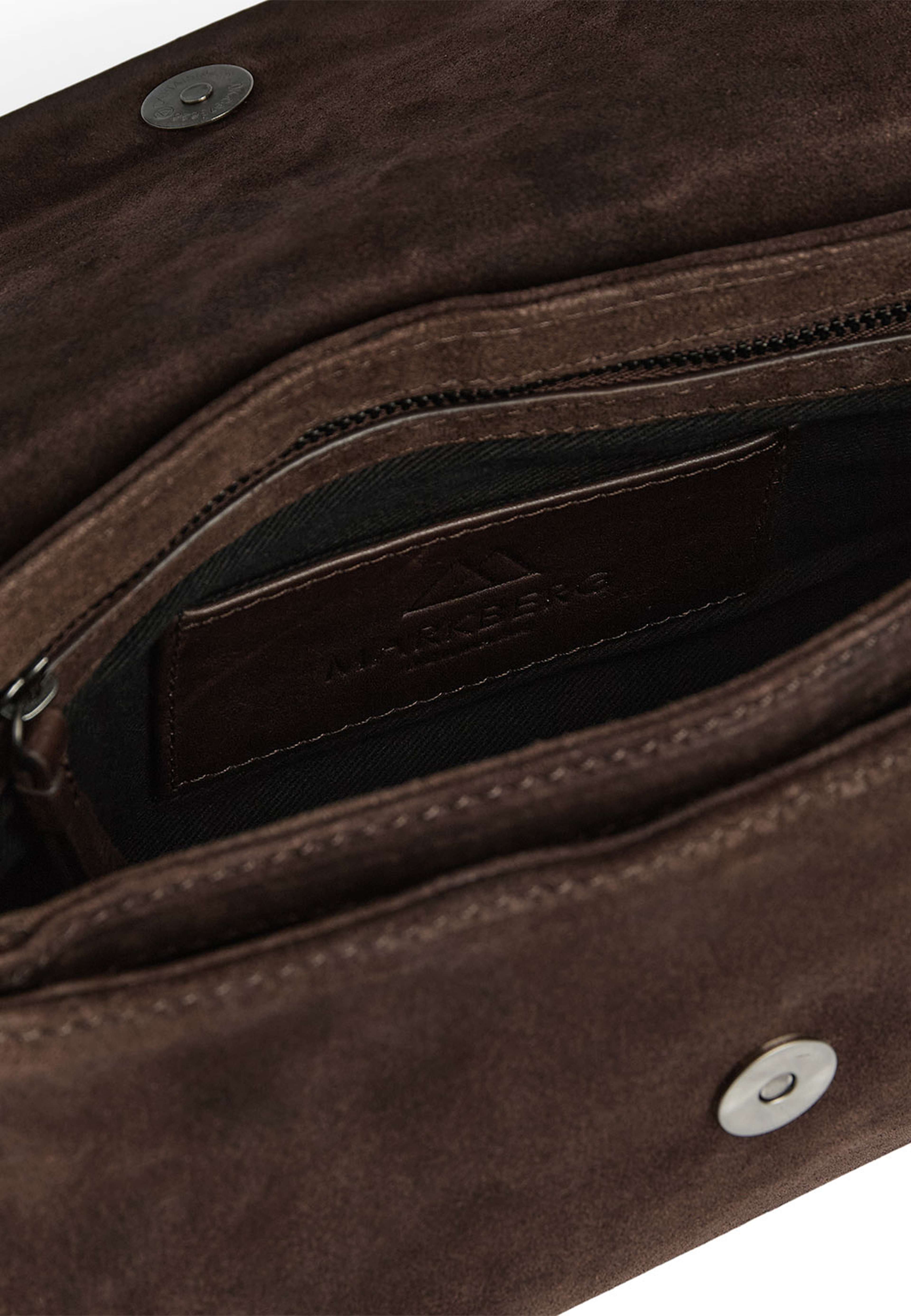 Jules Crossbody Bag Suede, från Markberg, i färgen Dark Brown. Klicka för att öppna bilden i stort format