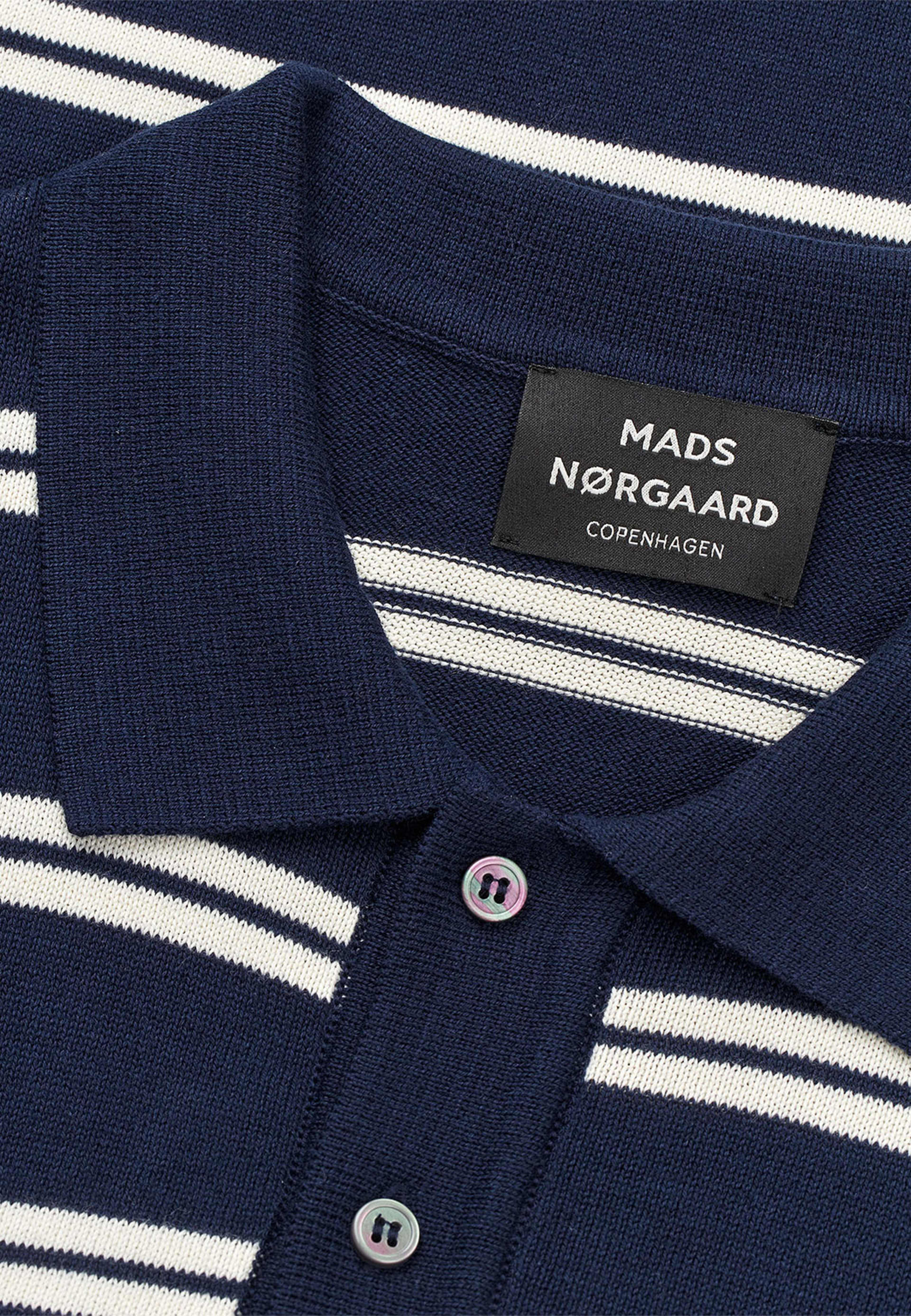 Tight Cotton Tristan Knit SS ST., från Mads Nørgaard, i färgen Sky Captain/Vanilla Ice. Klicka för att öppna bilden i stort format