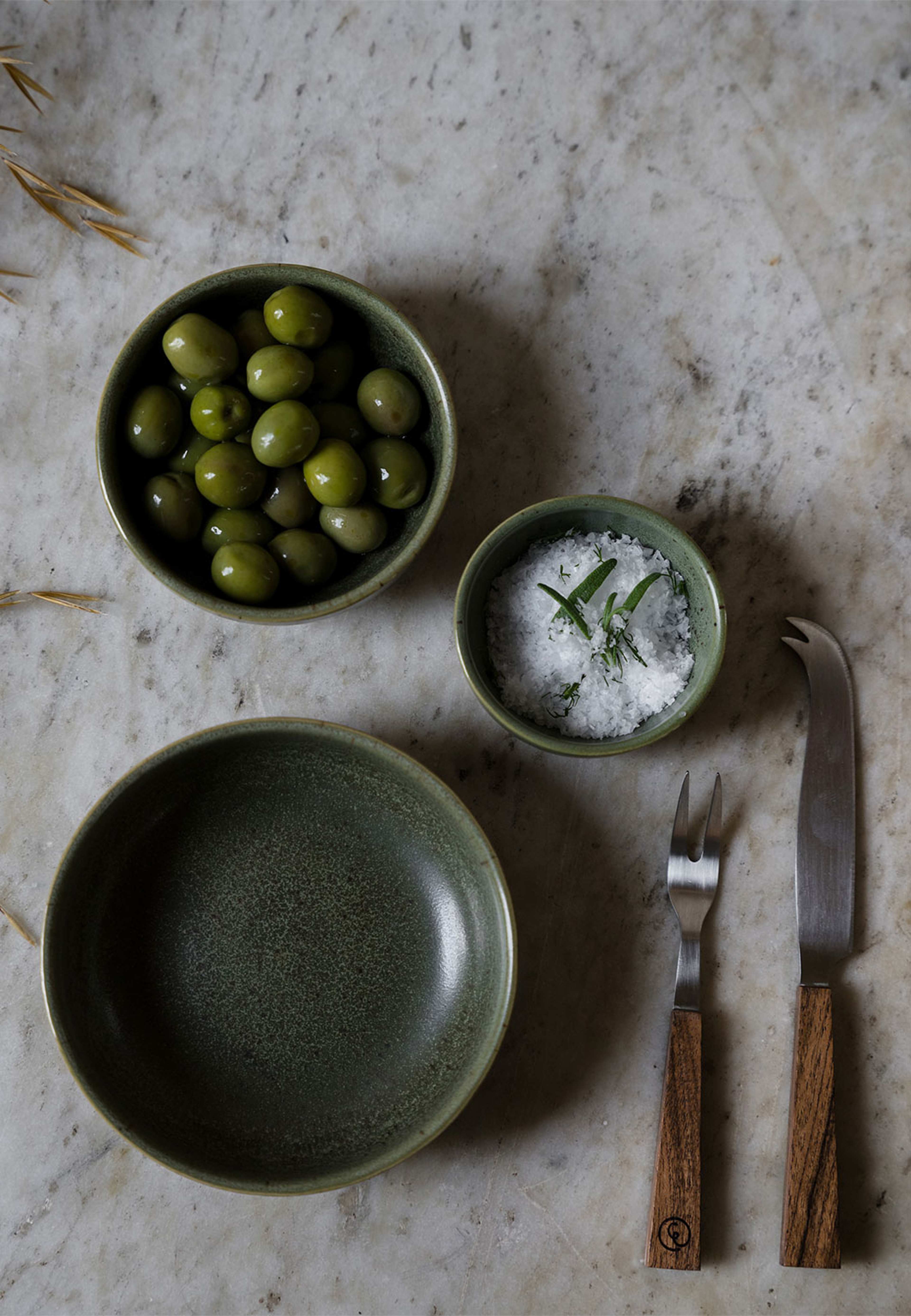 Skål stengods, från ERNST, i färgen Grön/Natur. Klicka för att öppna bilden i stort format